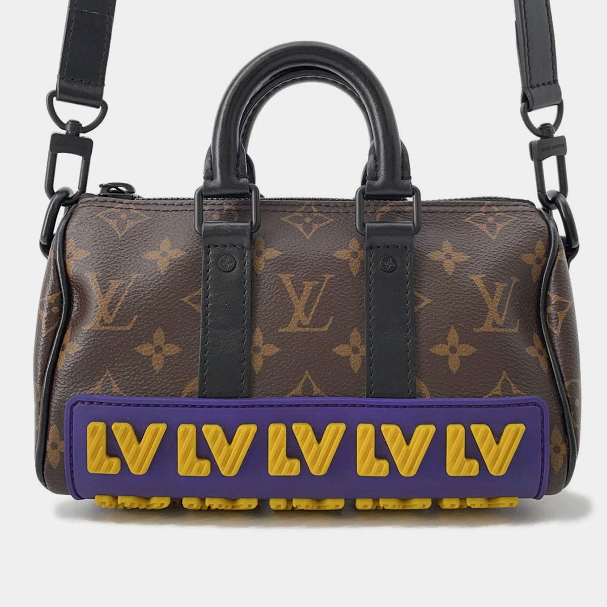 Pre Owned Louis Vuitton Keepall Noir Monogram LV Rubber Size XS