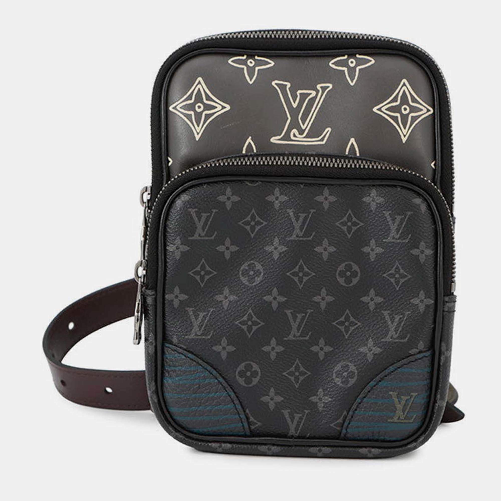 Pre Owned Louis Vuitton Amazon Sling Bag Noir Monogram Eclipse