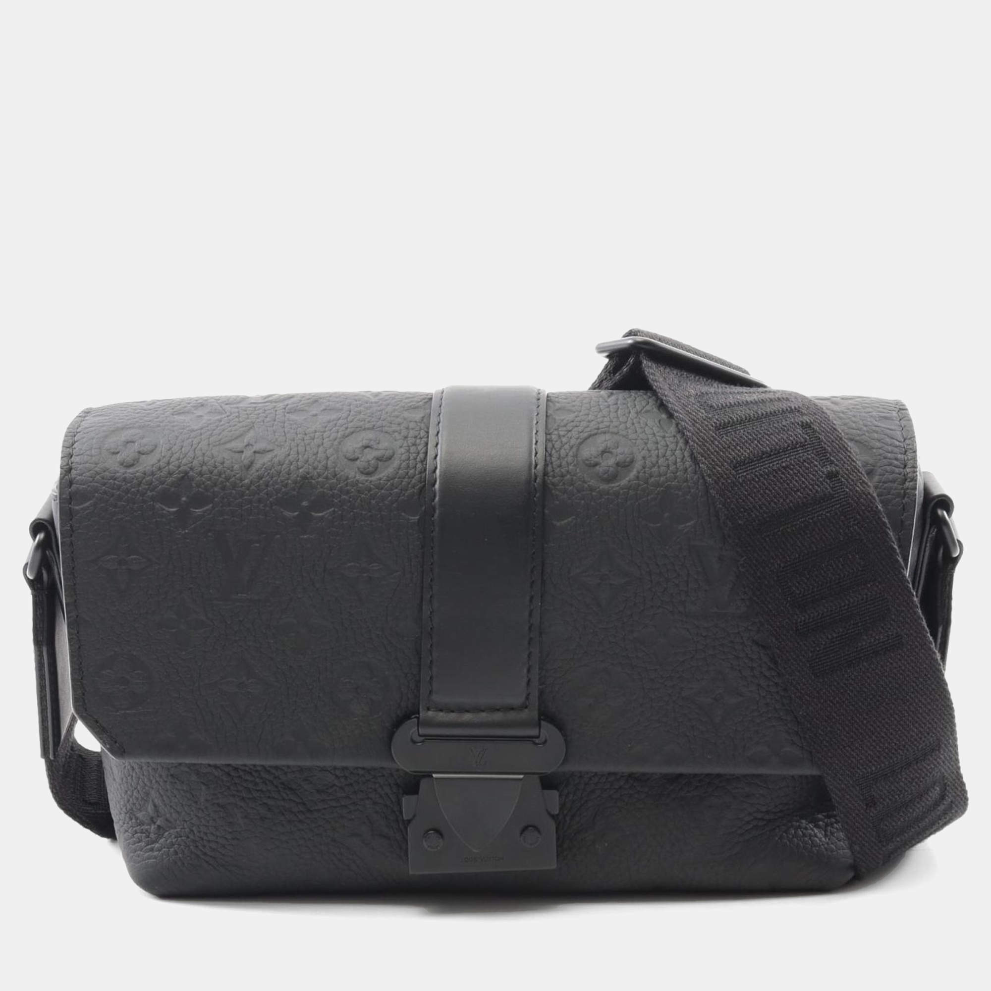 Pre Owned Louis Vuitton S Cape Shoulder Bag Leather Monogram Taurillon Black