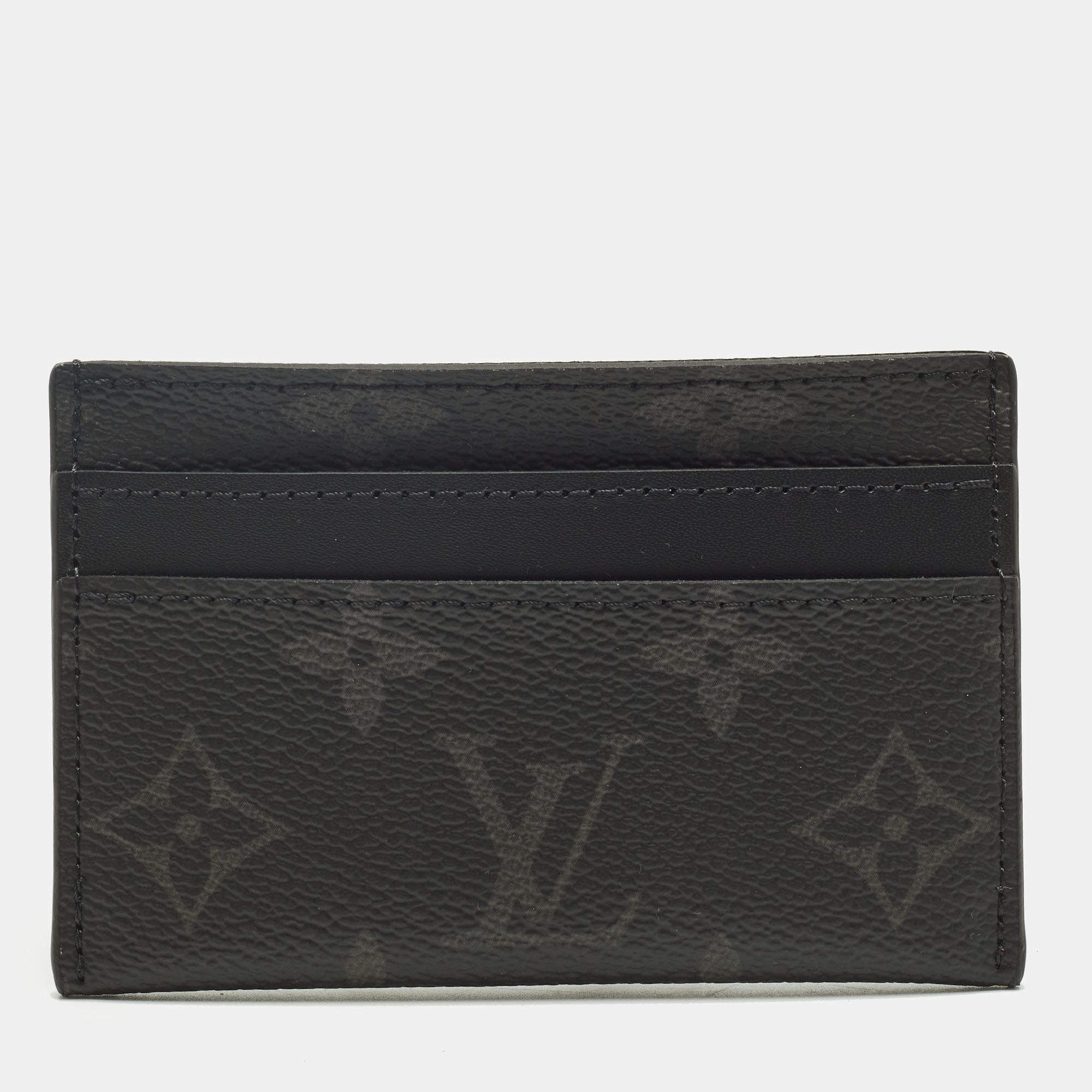 Pre Owned Louis Vuitton Monogram Eclipse Canvas Double Card Holder