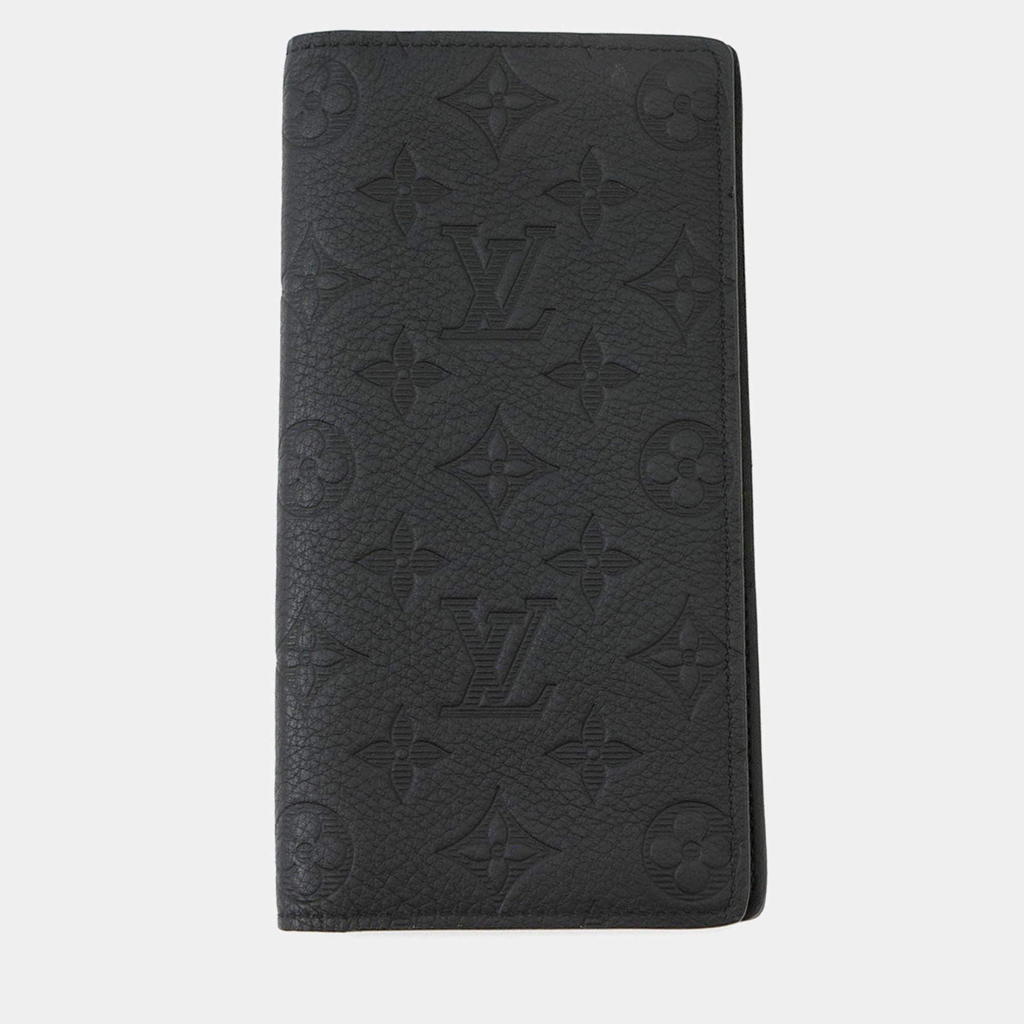 Pre Owned Louis Vuitton Portefeuille Brazza Noir Monogram Shadow