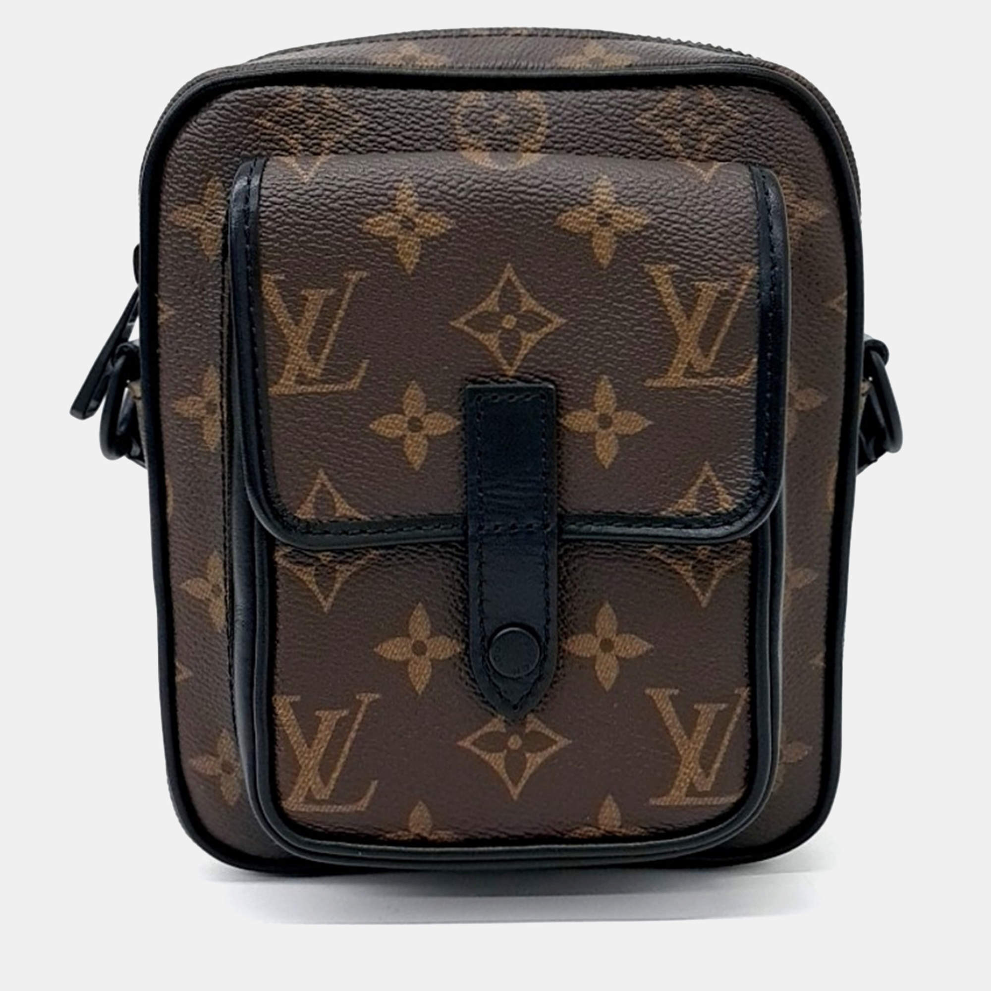 Pre Owned Louis Vuitton Brown Coated Canvas Christopher Wearable Wallet