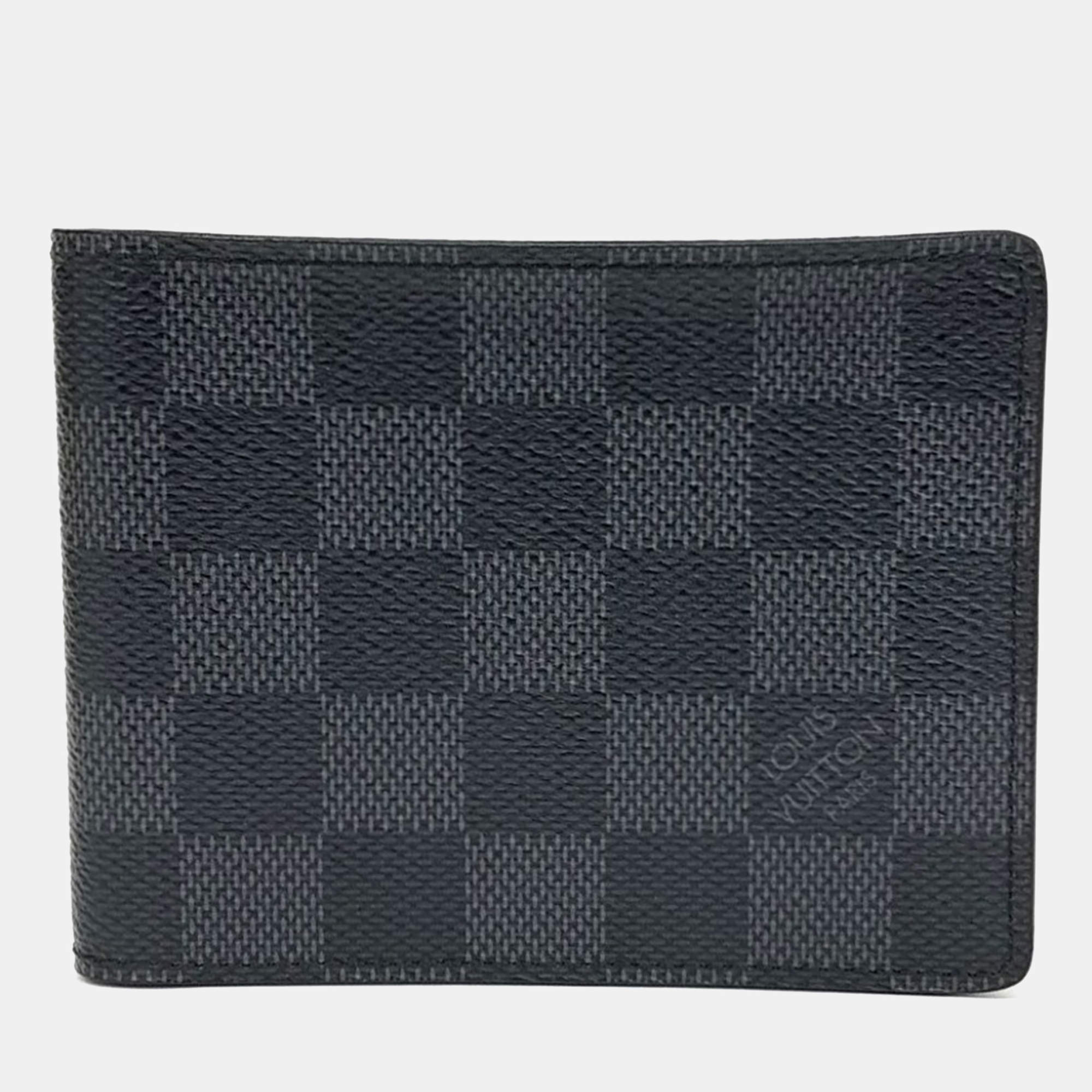 Pre Owned محفظة لوي فيتون سليندر كانفاس مغلف غرافيت أسود