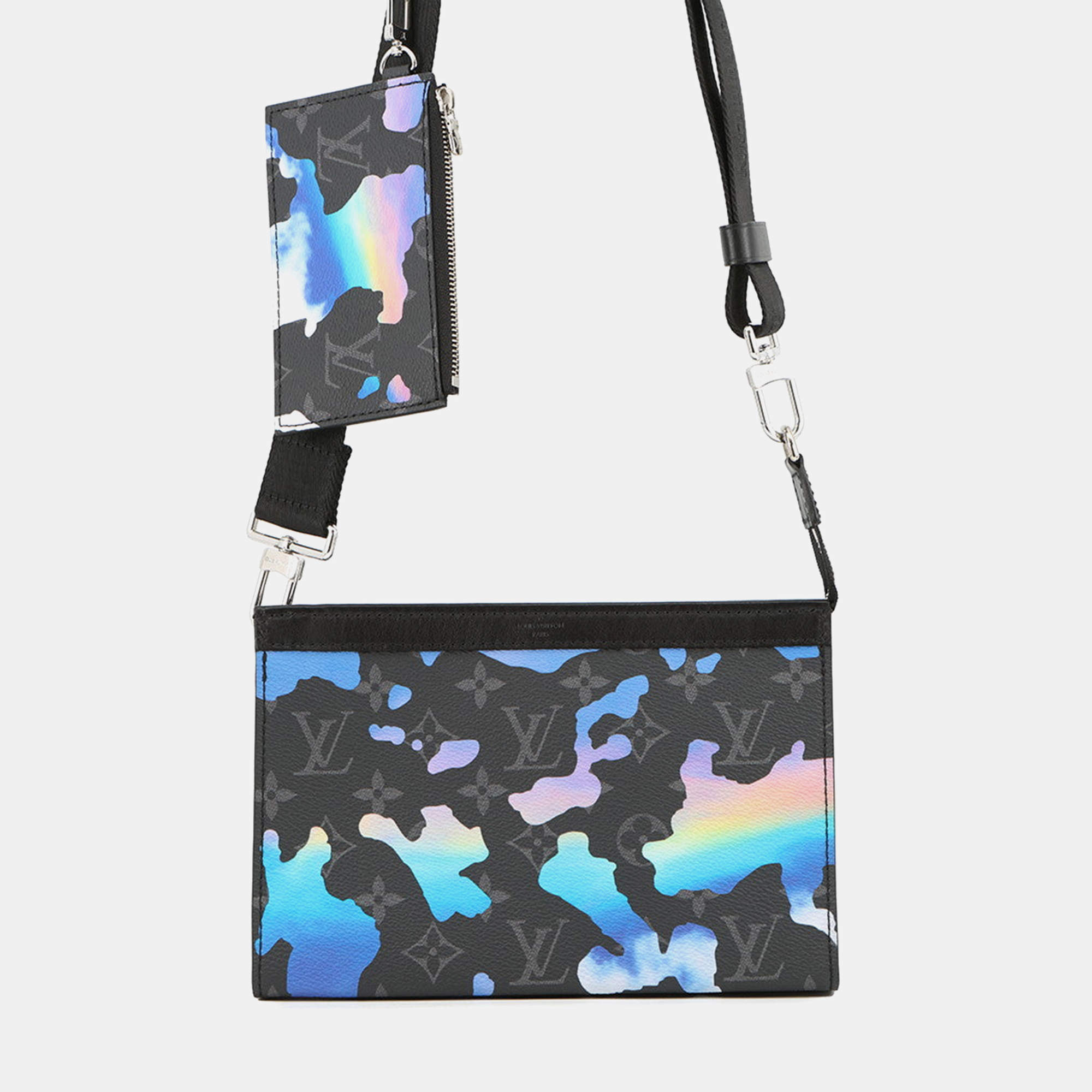 Pre Owned محفظة لوي فيتون قابلة للارتداء غاستون نوار مونوغرام إكليبس