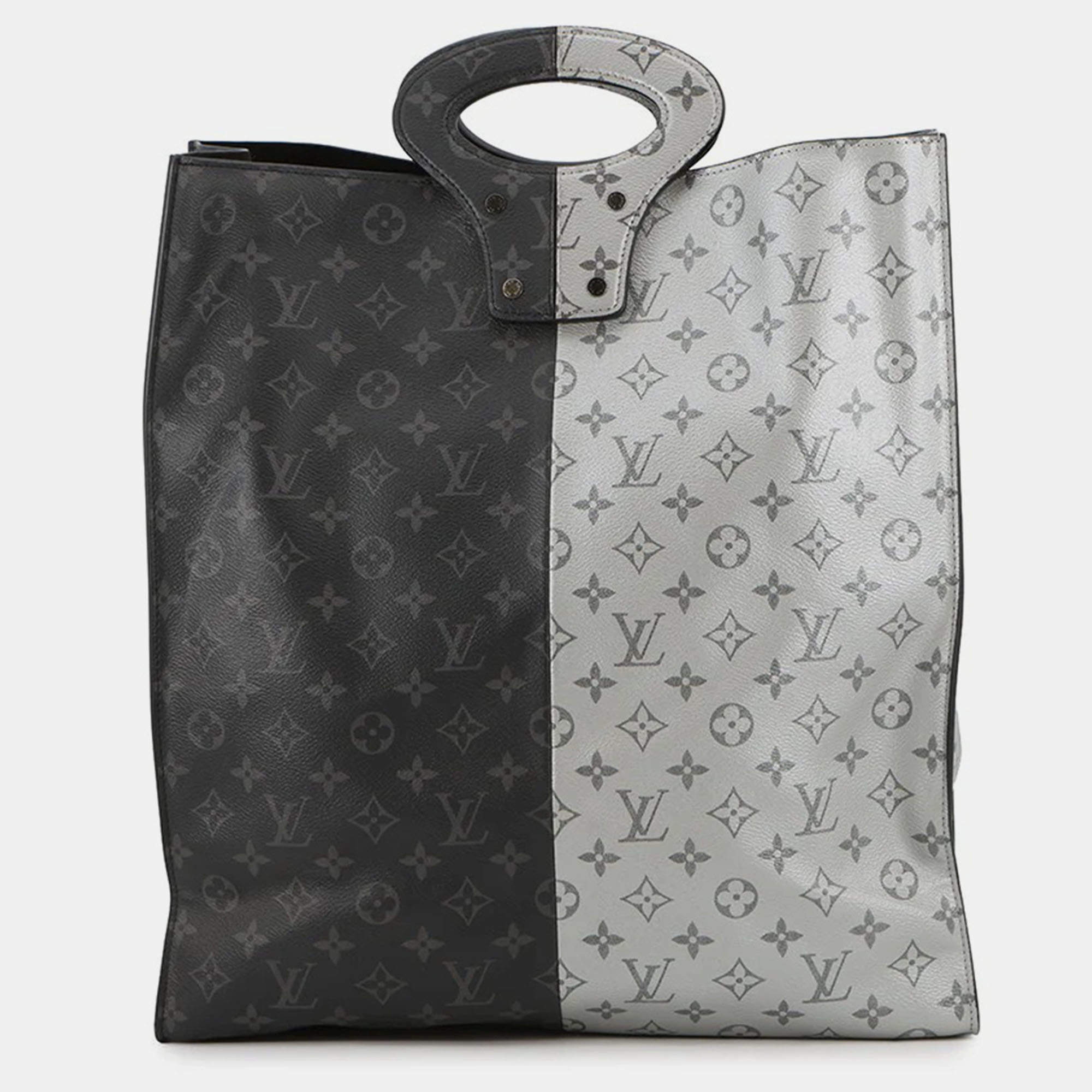 مملوكة مسبقًا Louis Vuitton Tote Noir/Silver Monogram Eclipse Split