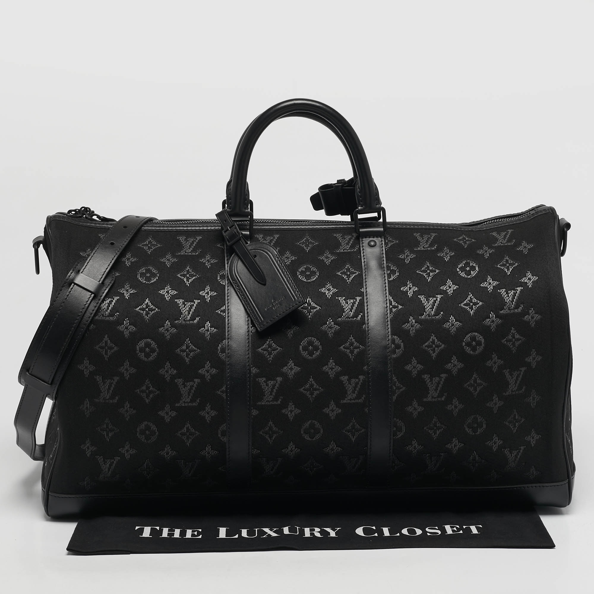 LOUIS VUITTON 黒 レザー ケース ルイヴィトン トランク モノグラム・エクリプス アルゼール55 LOUIS