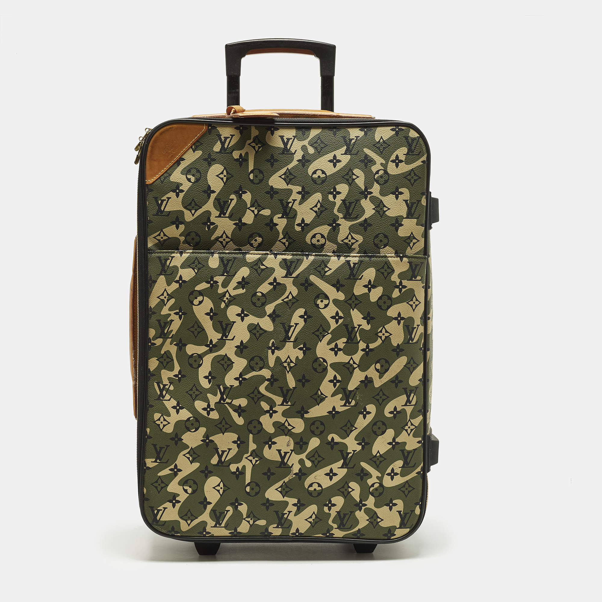 Pre Owned Louis Vuitton Pegase 60 Monogramouflage Canvas Luggage