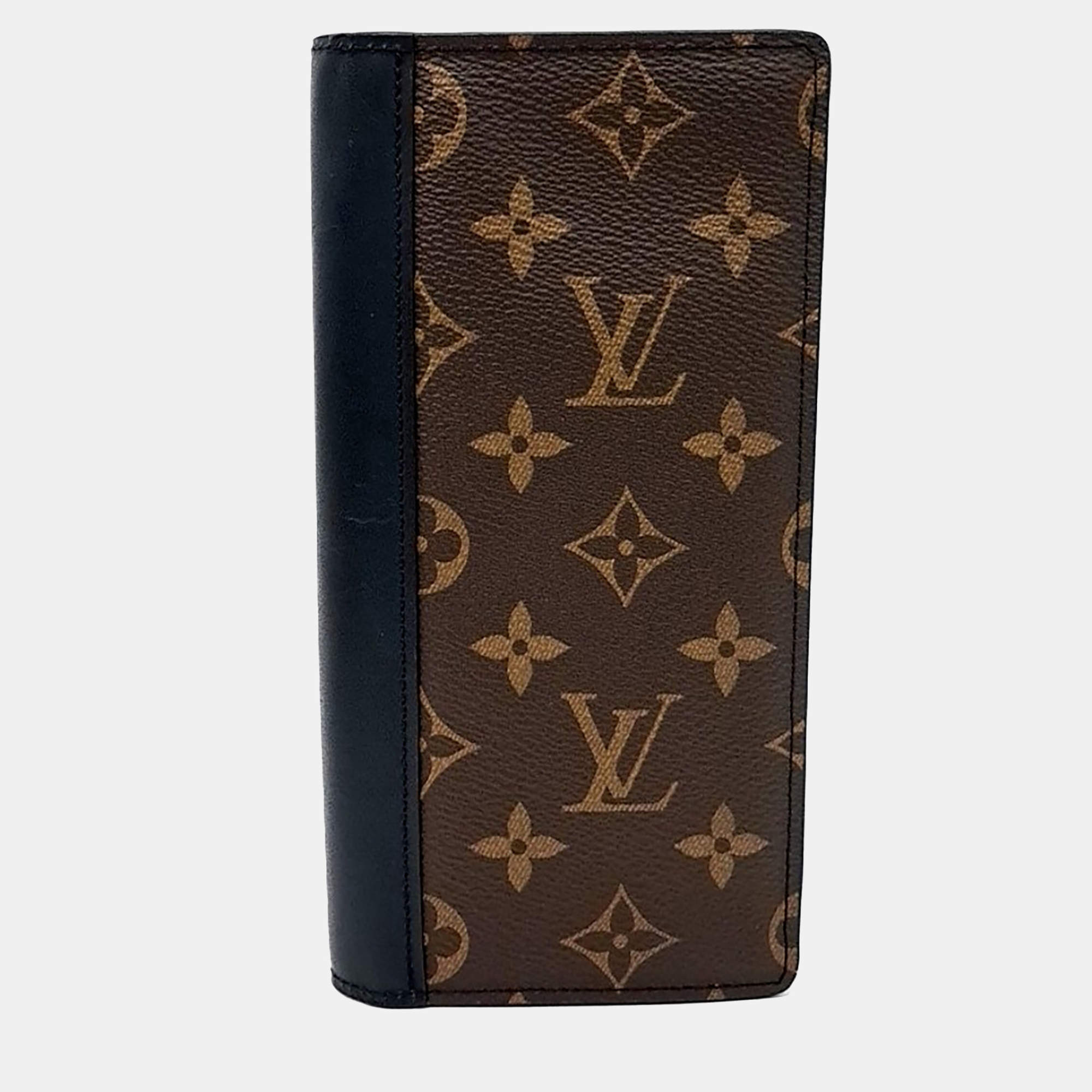 Pre Owned Louis Vuitton Brown Canvas Macassar Brazza Wallet