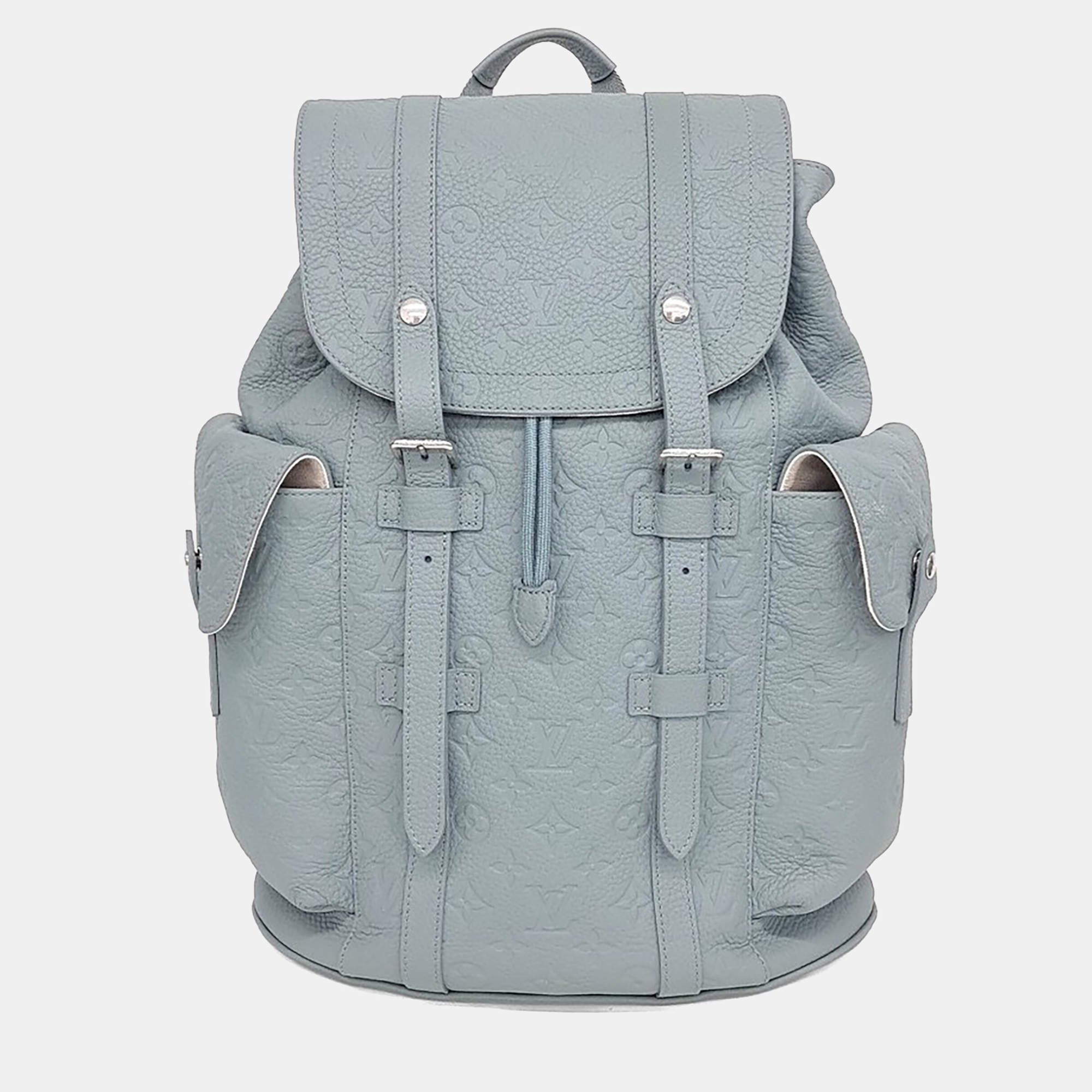 Pre Owned حقيبة لوي فيتون كريستوفر جلد توريللون رمادي MM