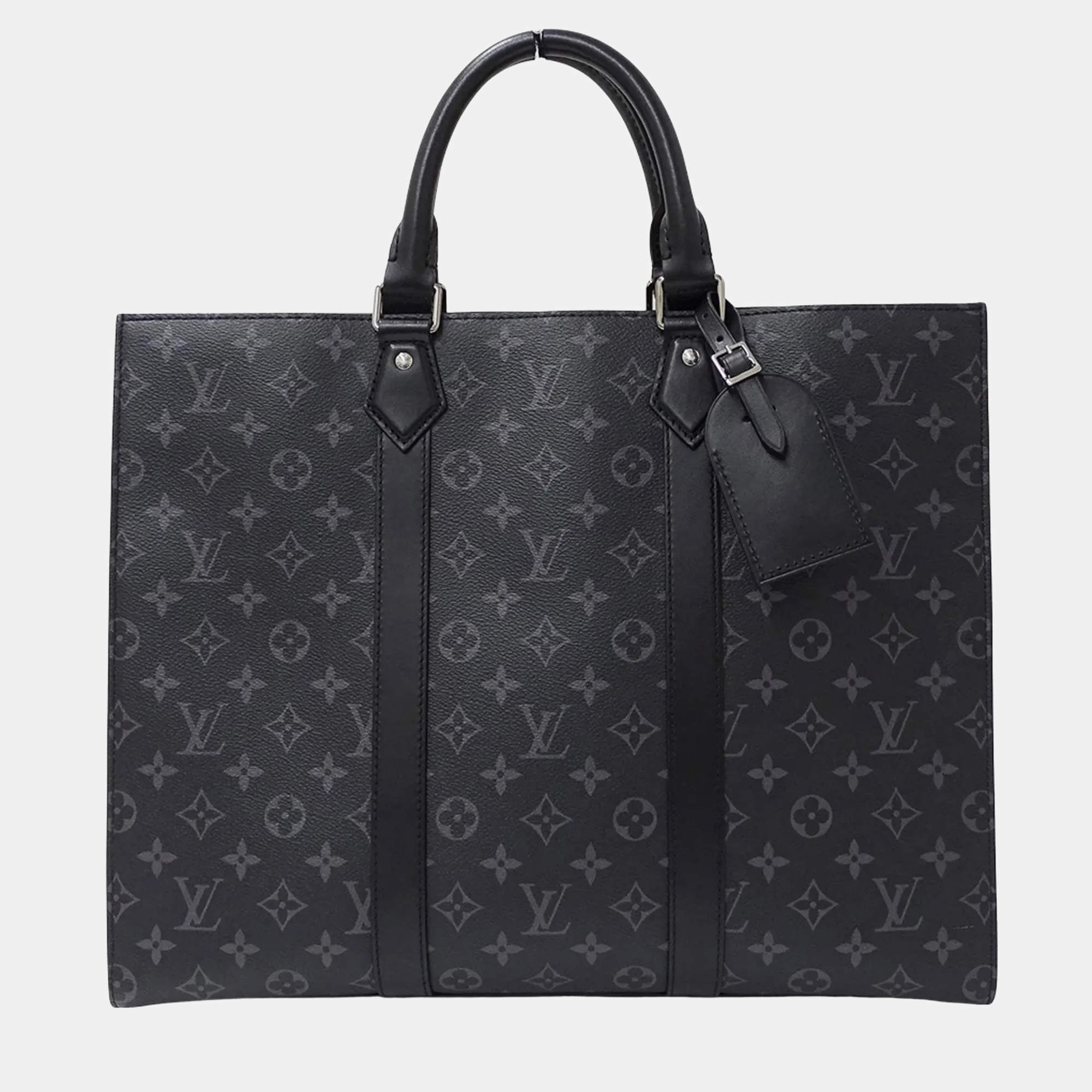 Pre Owned Louis Vuitton Monogram Eclipse Tote Bag/Handbag 2-Way Sac Plat 24H Black