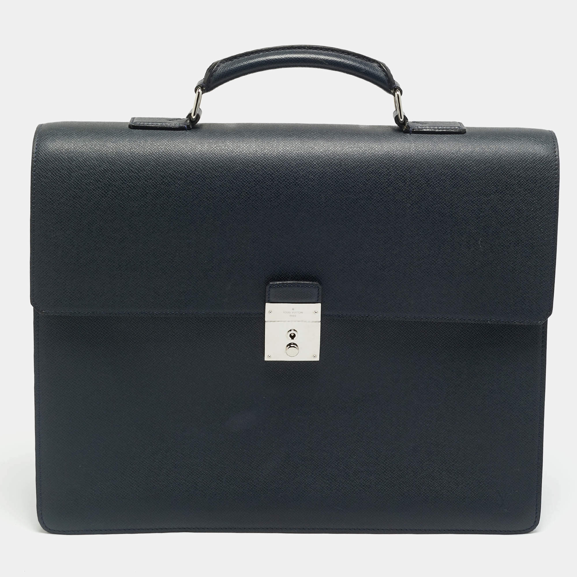 مملوكة مسبقًا Louis Vuitton Robusto 3 Navy Blue Taiga Leather Briefcase
