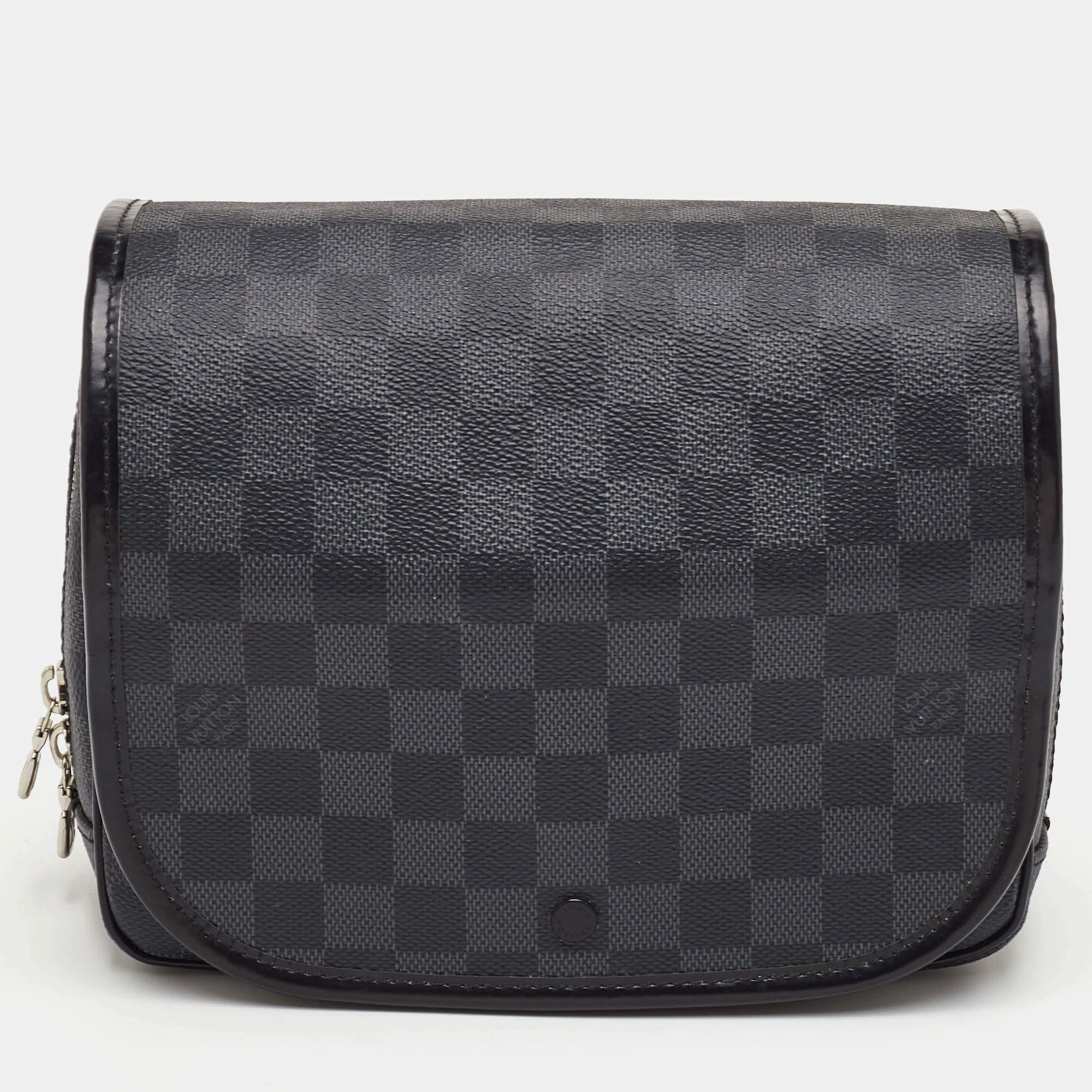 Pre Owned Louis Vuitton Toiletry Kit Black Damier Graphite Canvas Pouch