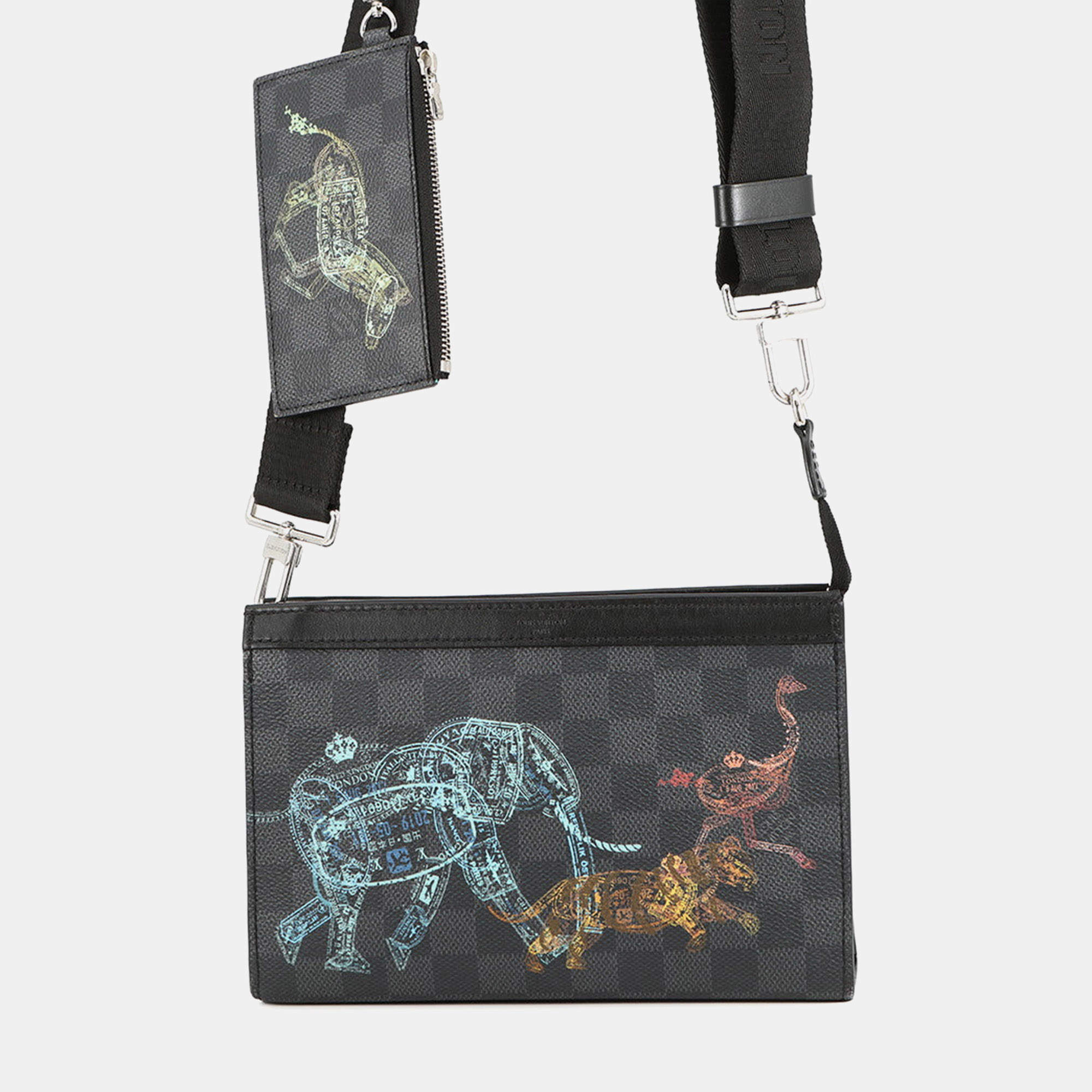 Pre Owned Louis Vuitton Gaston Wearable Wallet Noir Damier Graphite