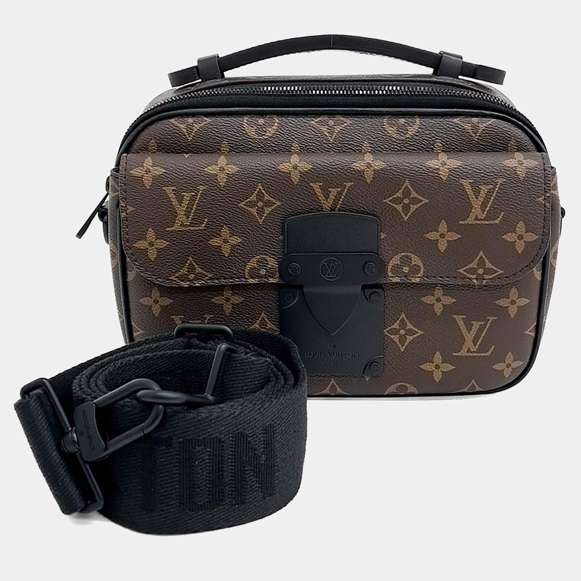 Pre Owned Louis Vuitton Brown PVC S-Lock Messenger Bag