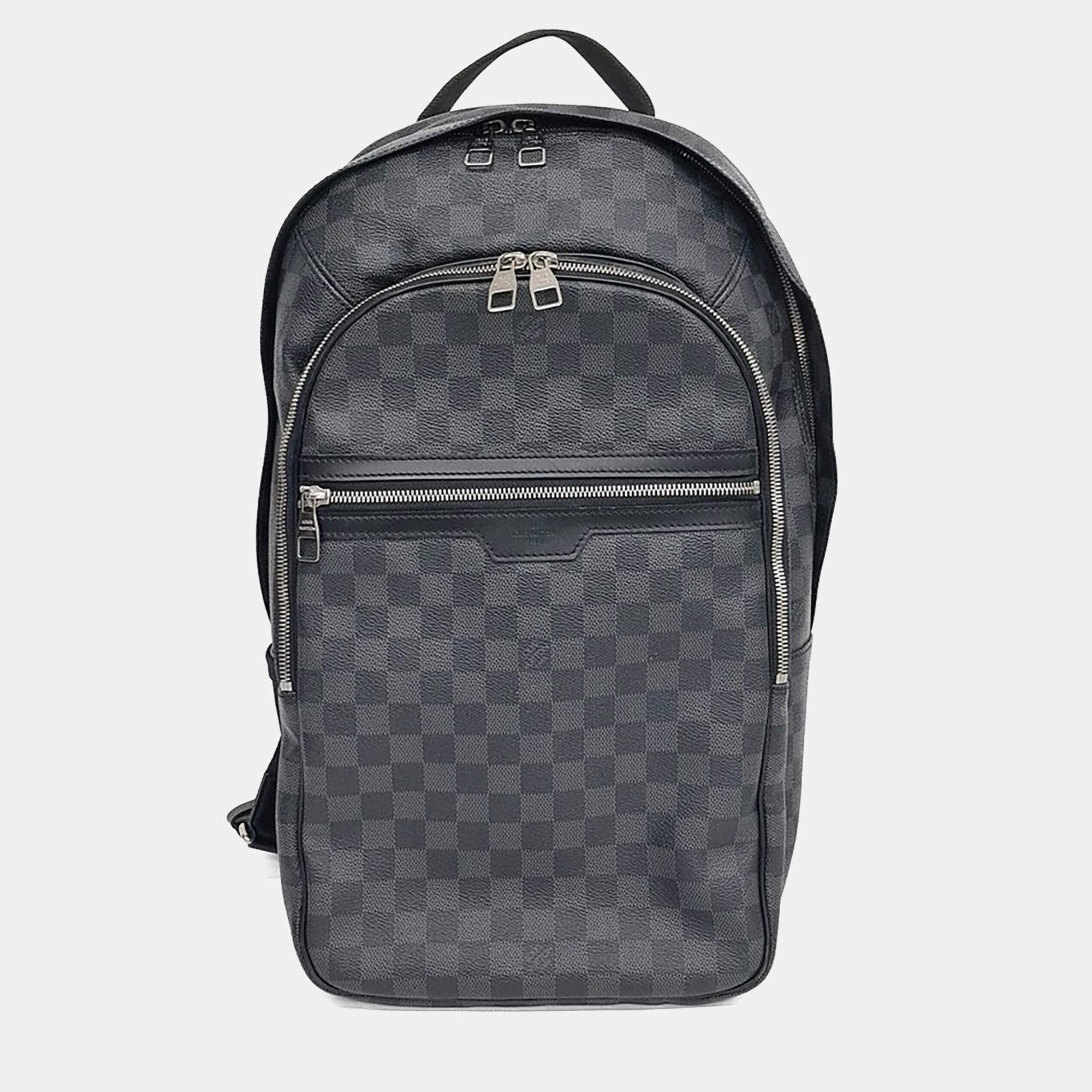Pre Owned Louis Vuitton Black PVC Graphite Michael Backpack