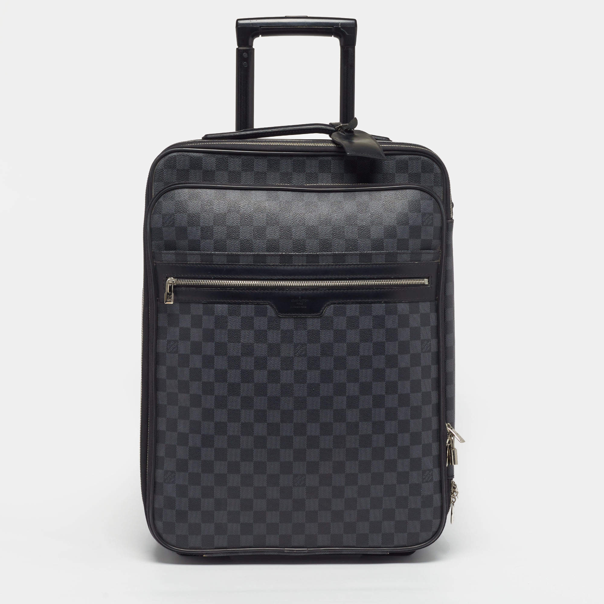 Pre Owned Louis Vuitton Pegase 55 Business Damier Graphite Canvas Suitcase