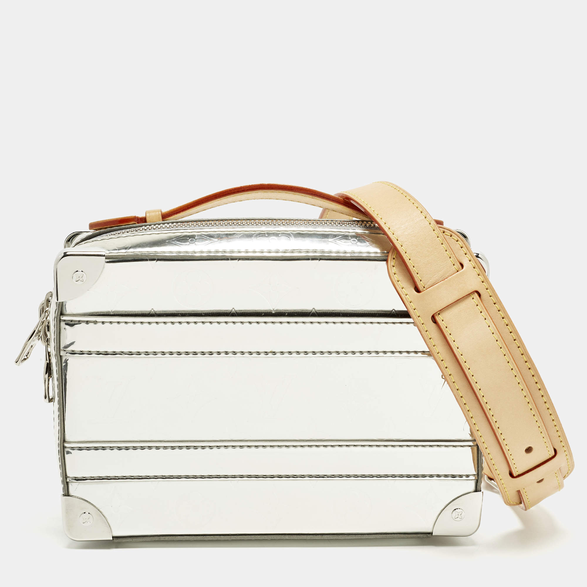 Pre Owned Louis Vuitton Soft Trunk Monogram Mirror Leather Top Handle Bag