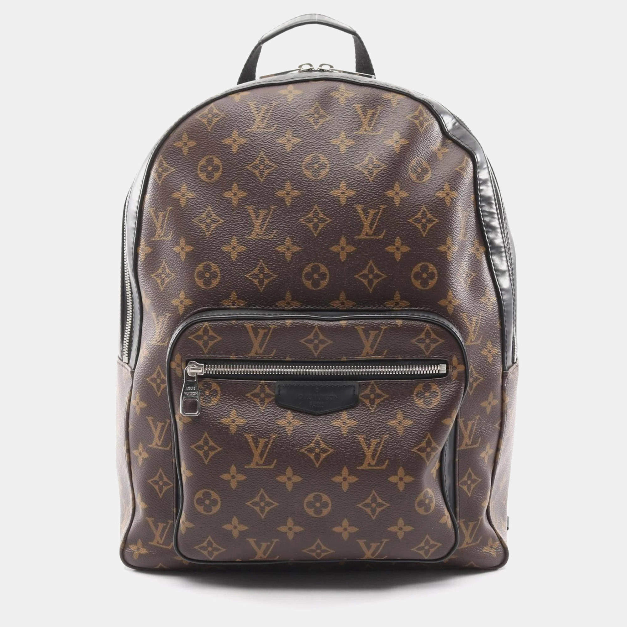 Pre Owned Louis Vuitton Josh Rucksack Coated Canvas And Leather Monogram Macassar Backpack Brown Black
