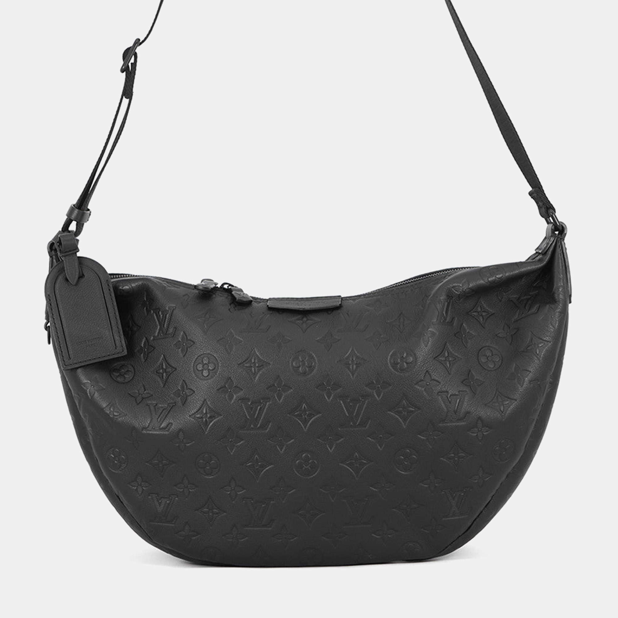 Pre Owned Louis Vuitton Hobo Hammock Bag Black Monogram Shadow