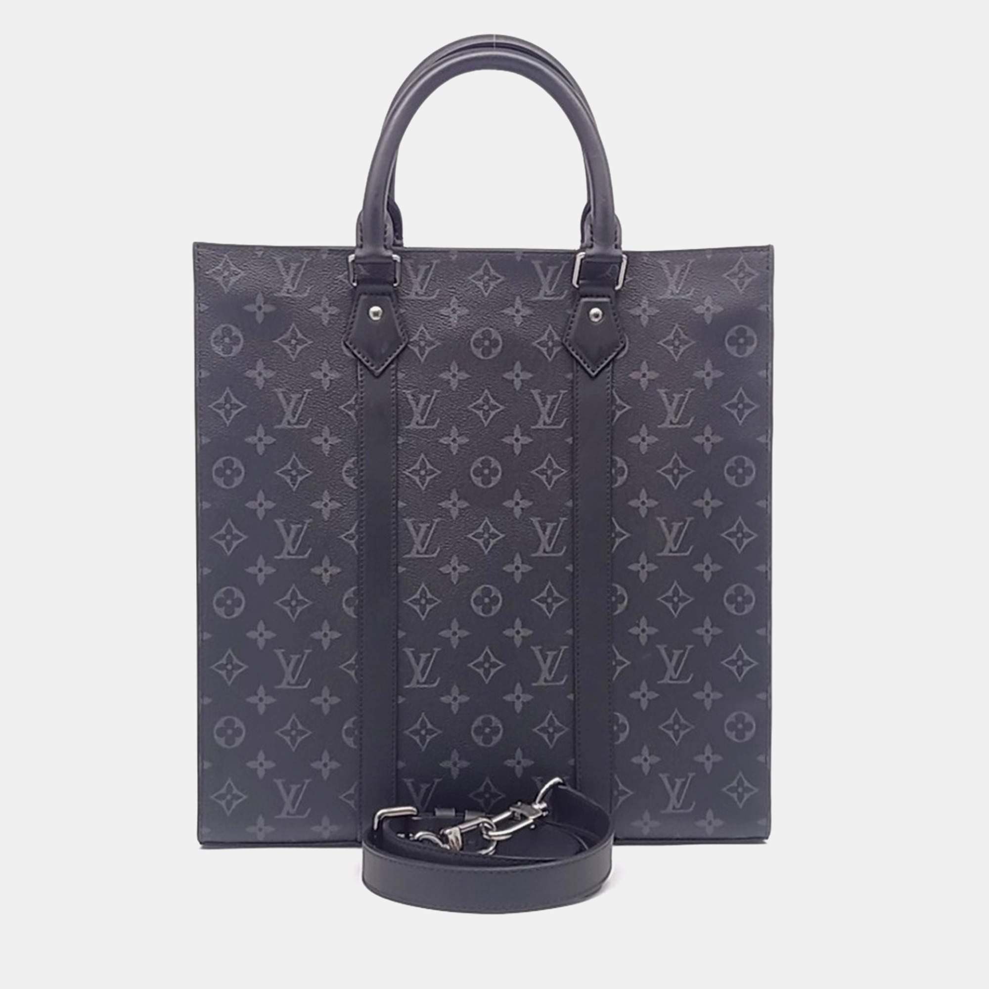 Pre Owned Louis Vuitton Grey PVC Eclipse Sac Plat