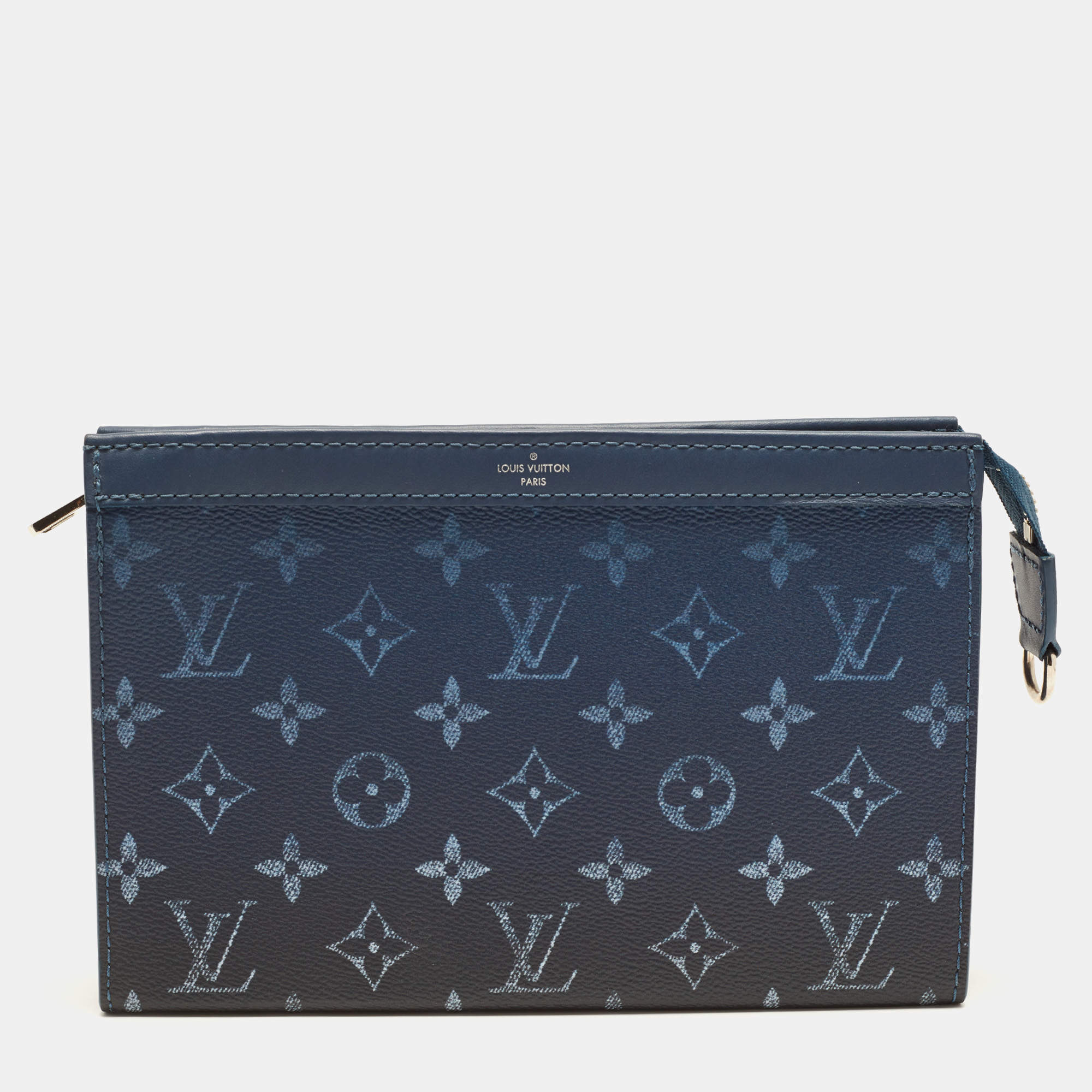 Pre Owned Louis Vuitton Gaston Blue Monogram Gradient Canvas Pouch