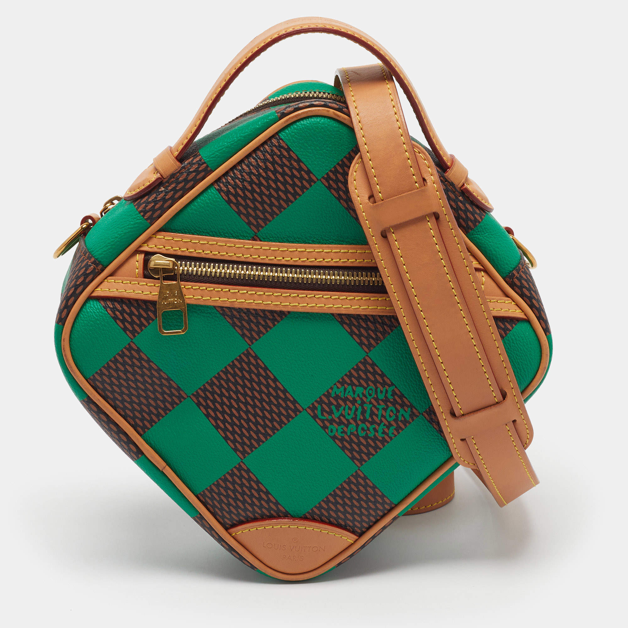Pre Owned Louis Vuitton Chess Pop Green Damier Canvas Messenger Bag