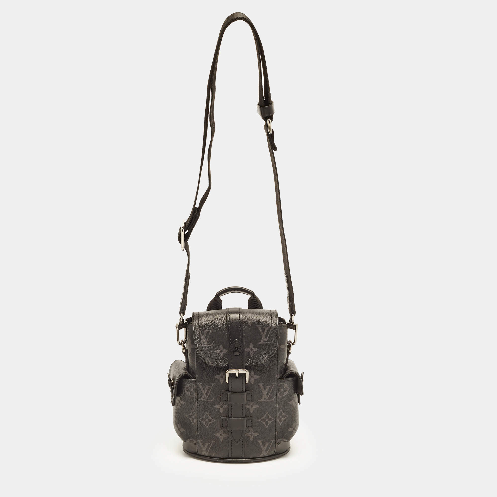 Pre Owned Louis Vuitton Christopher Nano Monogram Eclipse Canvas Backpack