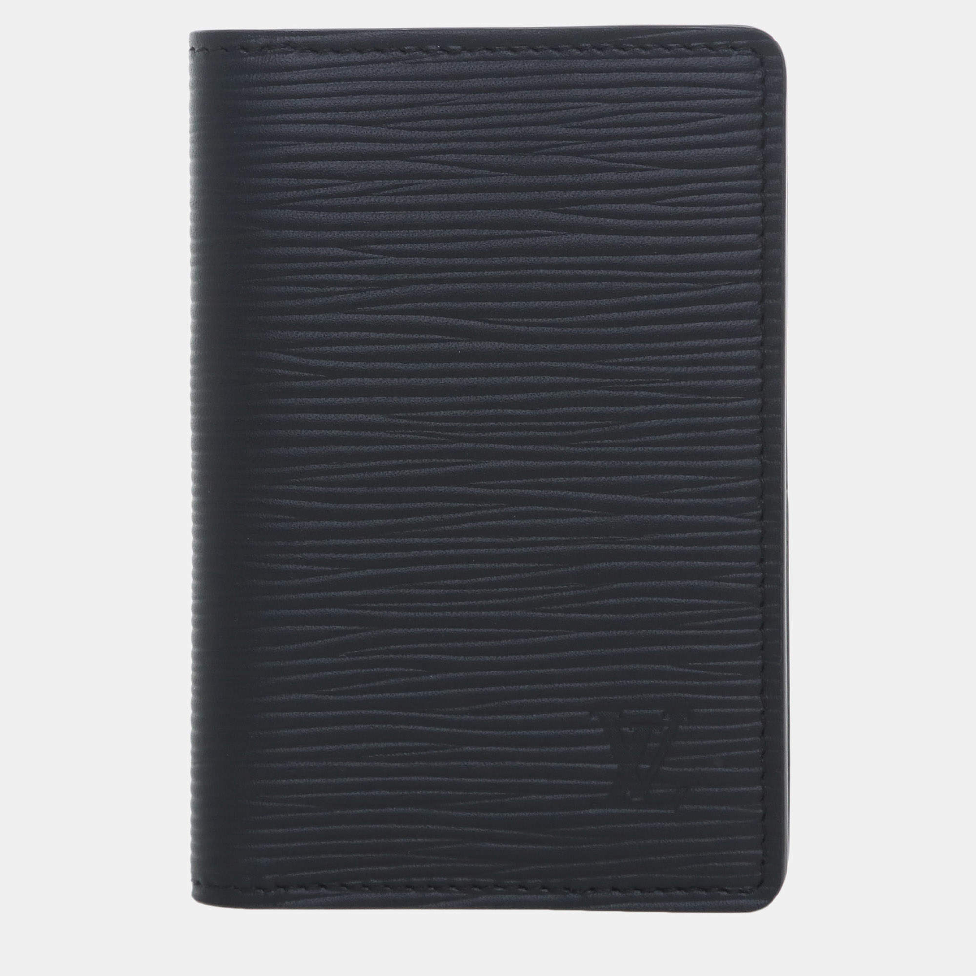Pre Owned Louis Vuitton Pocket Organizer Black Epi Leather Wallet