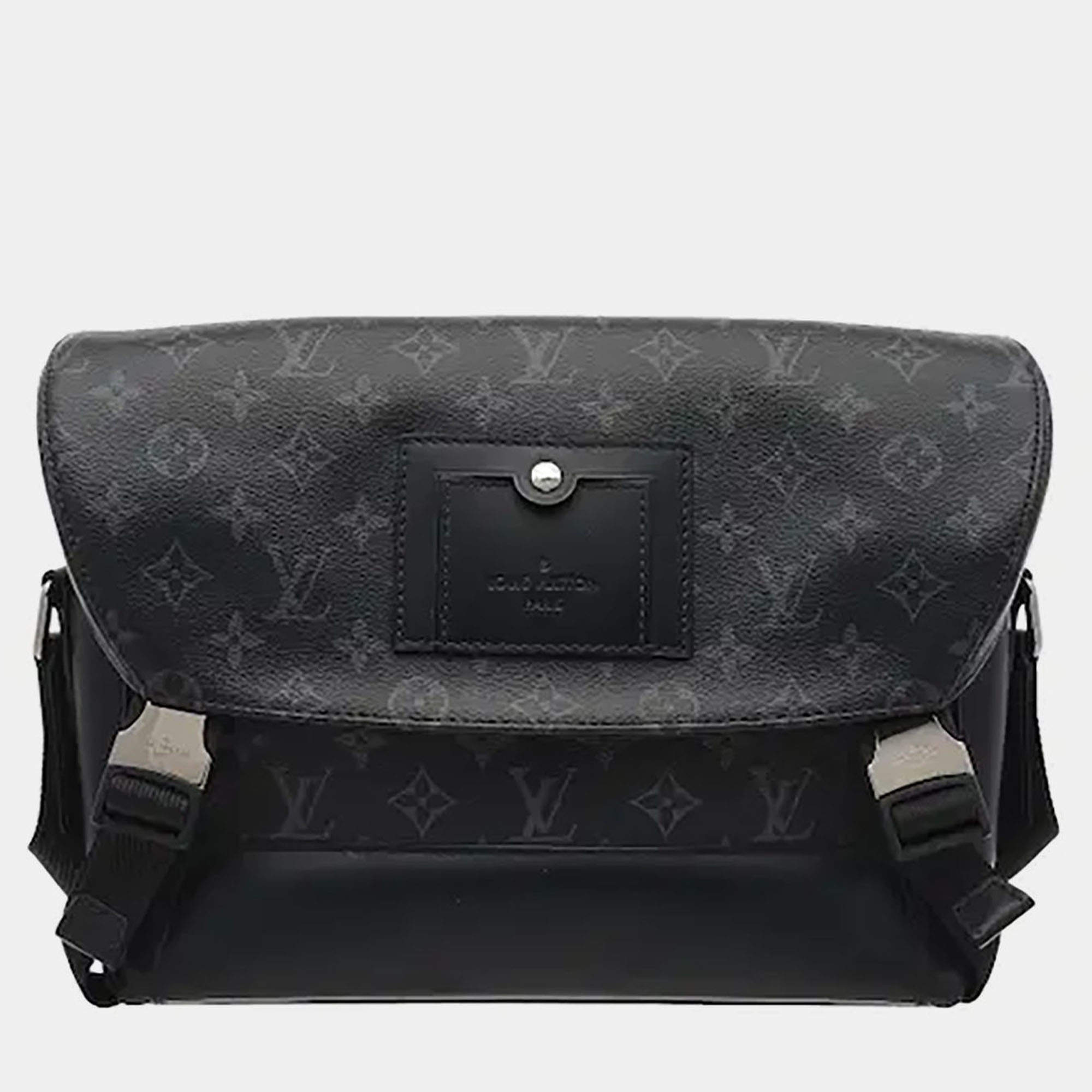 Pre Owned Louis Vuitton Messenger Voyager PM Black Monogram Eclipse Canvas Messenger Bag [1] [0]