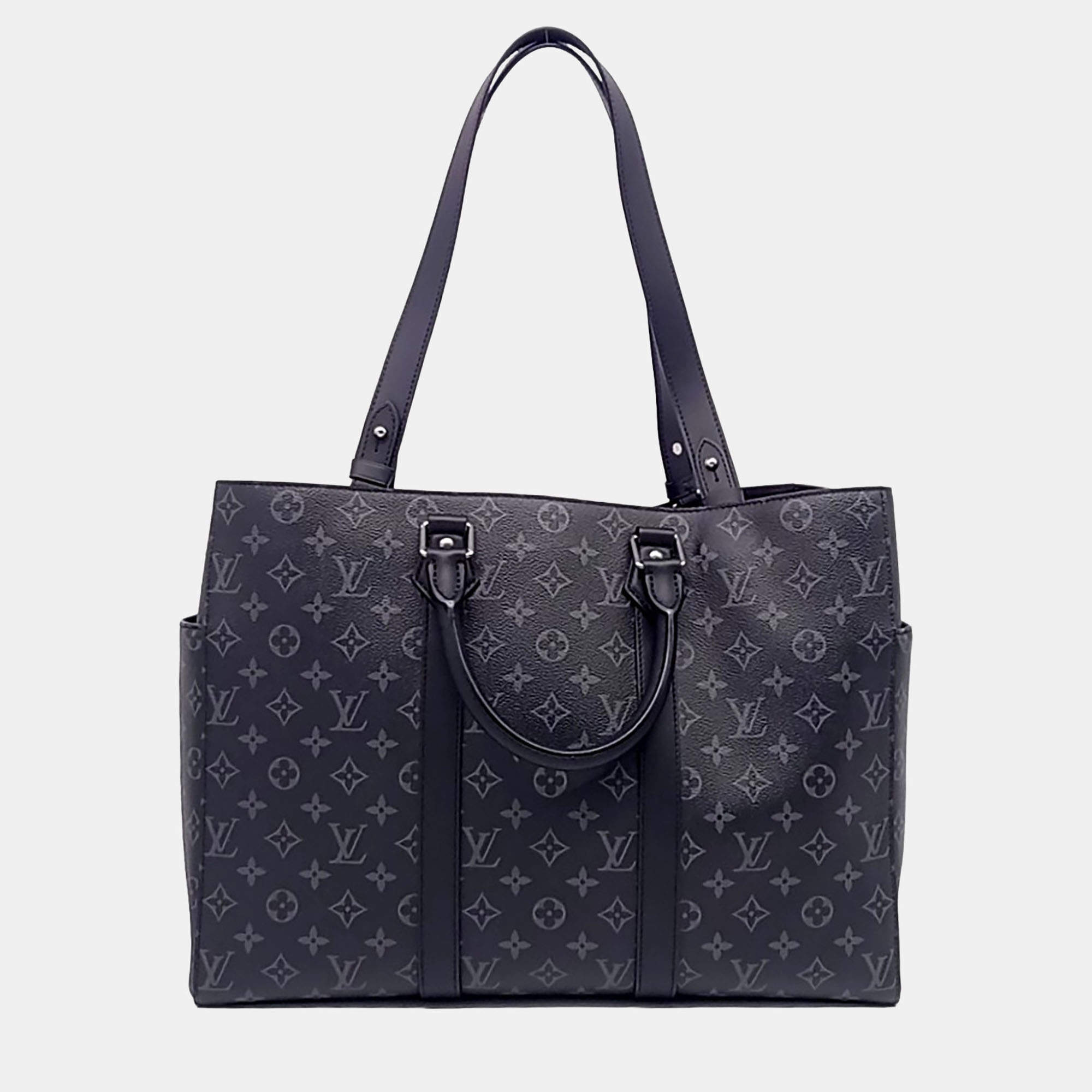 Pre Owned Louis Vuitton Black PVC Eclipse Sac Plat 24H M46451