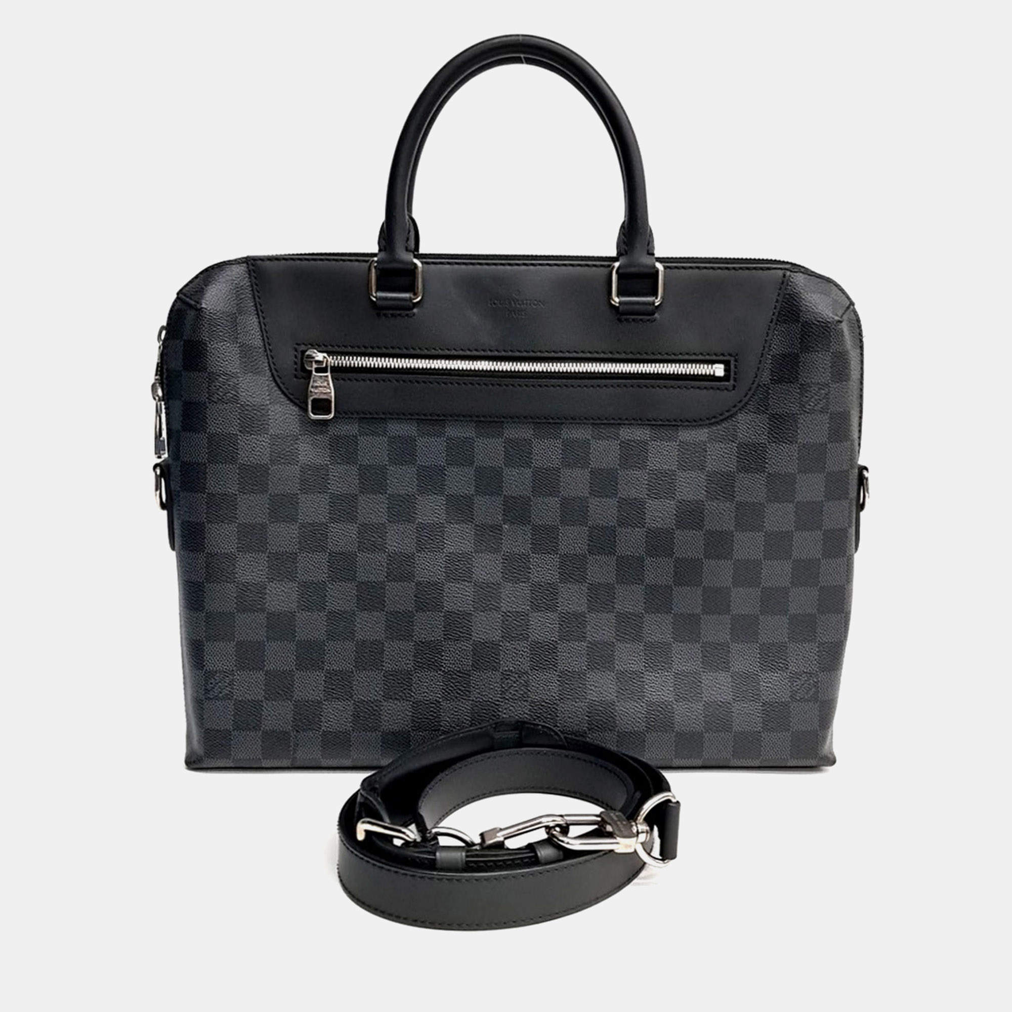 Pre Owned Louis Vuitton Black PVC Graphite Porte Document Jour N48260