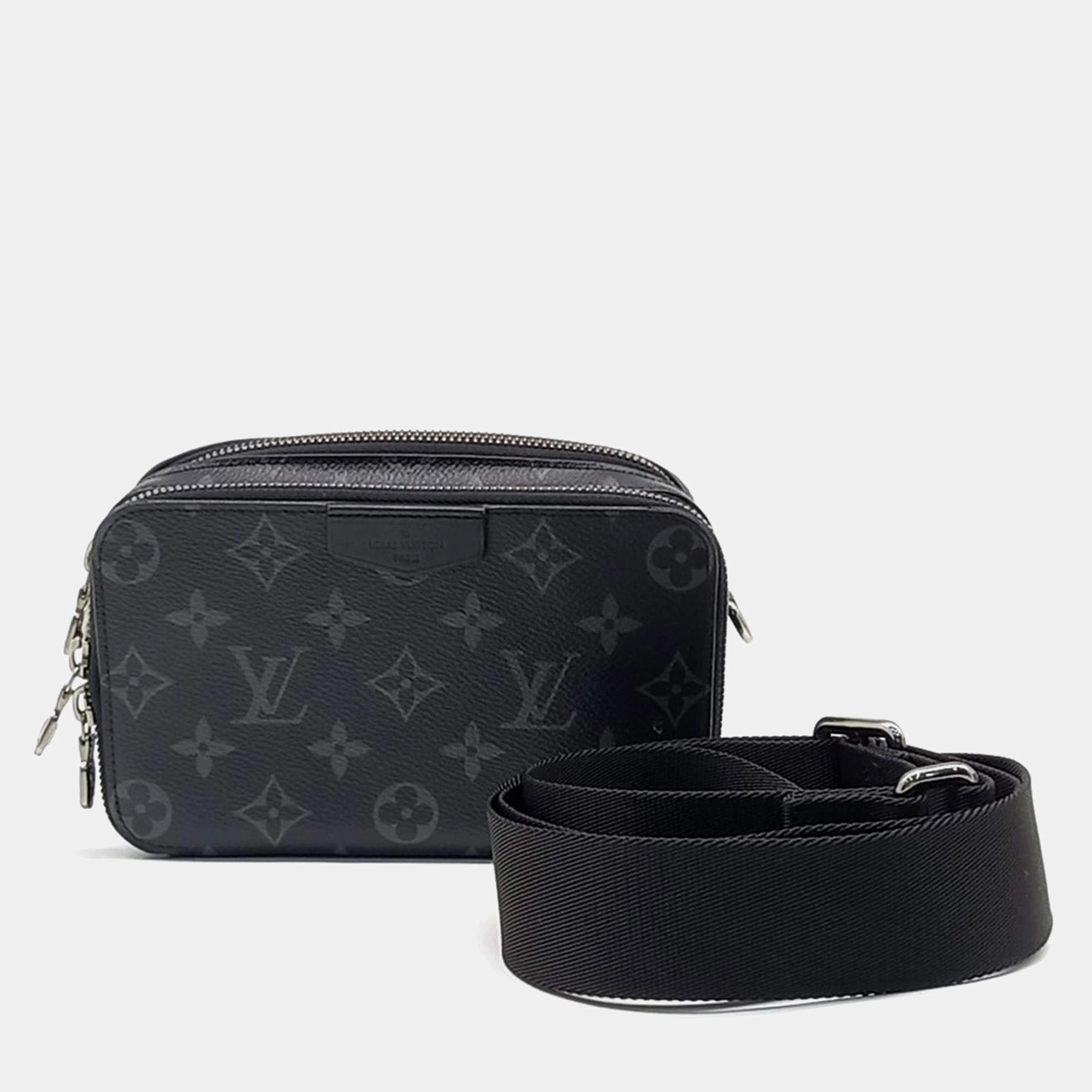Pre Owned Louis Vuitton Black PVC Eclipse Alpha Wearable Wallet