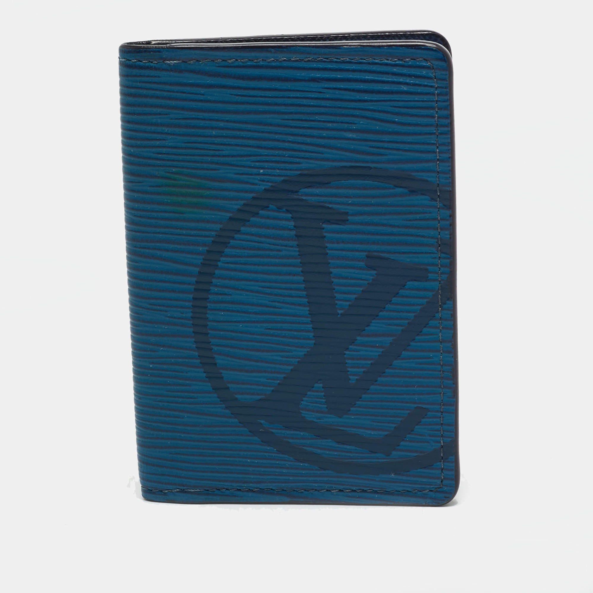 Pre Owned Louis Vuitton Blue LV Initials Epi Leather Pocket Organizer