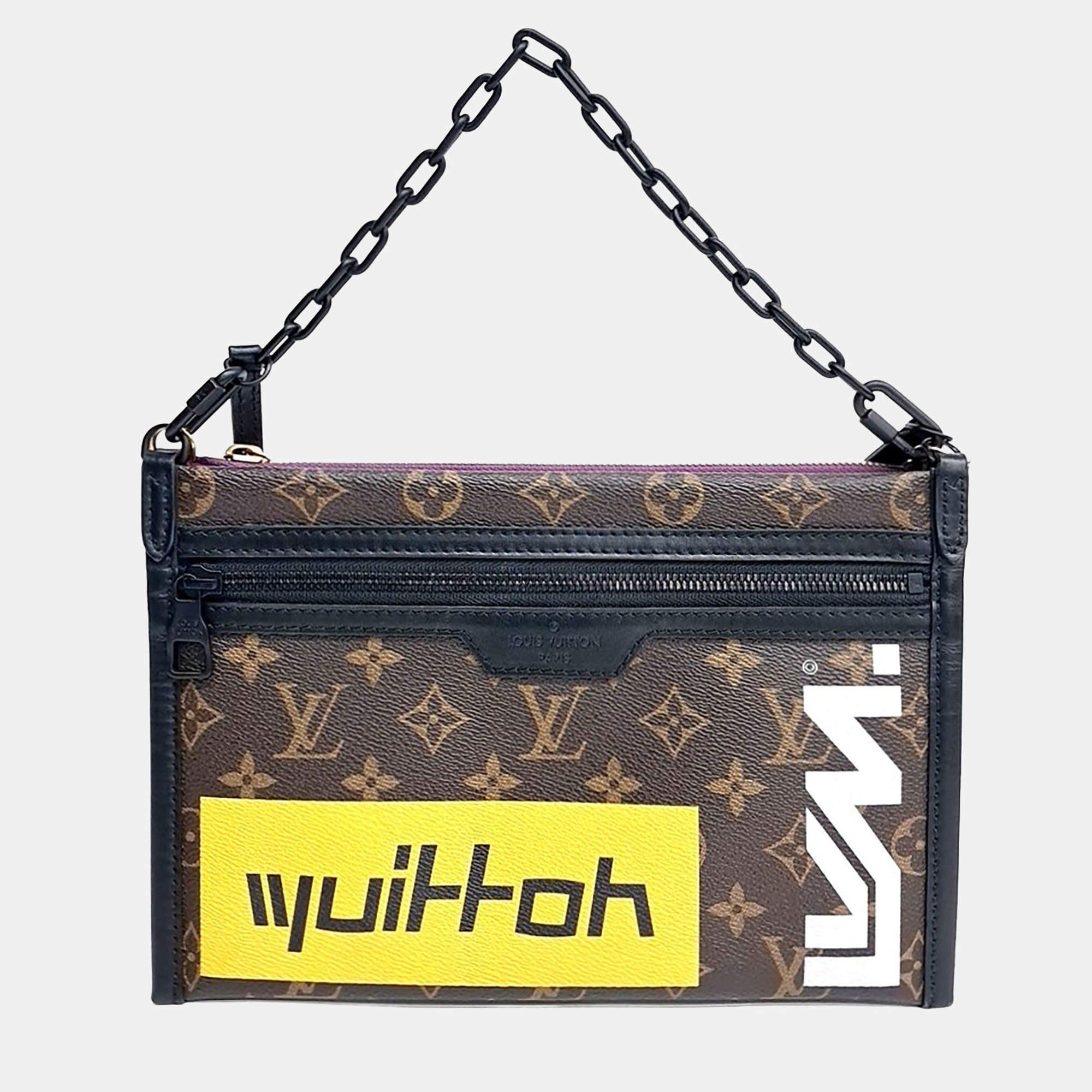 Pre Owned Louis Vuitton Double Flat Messenger Bag