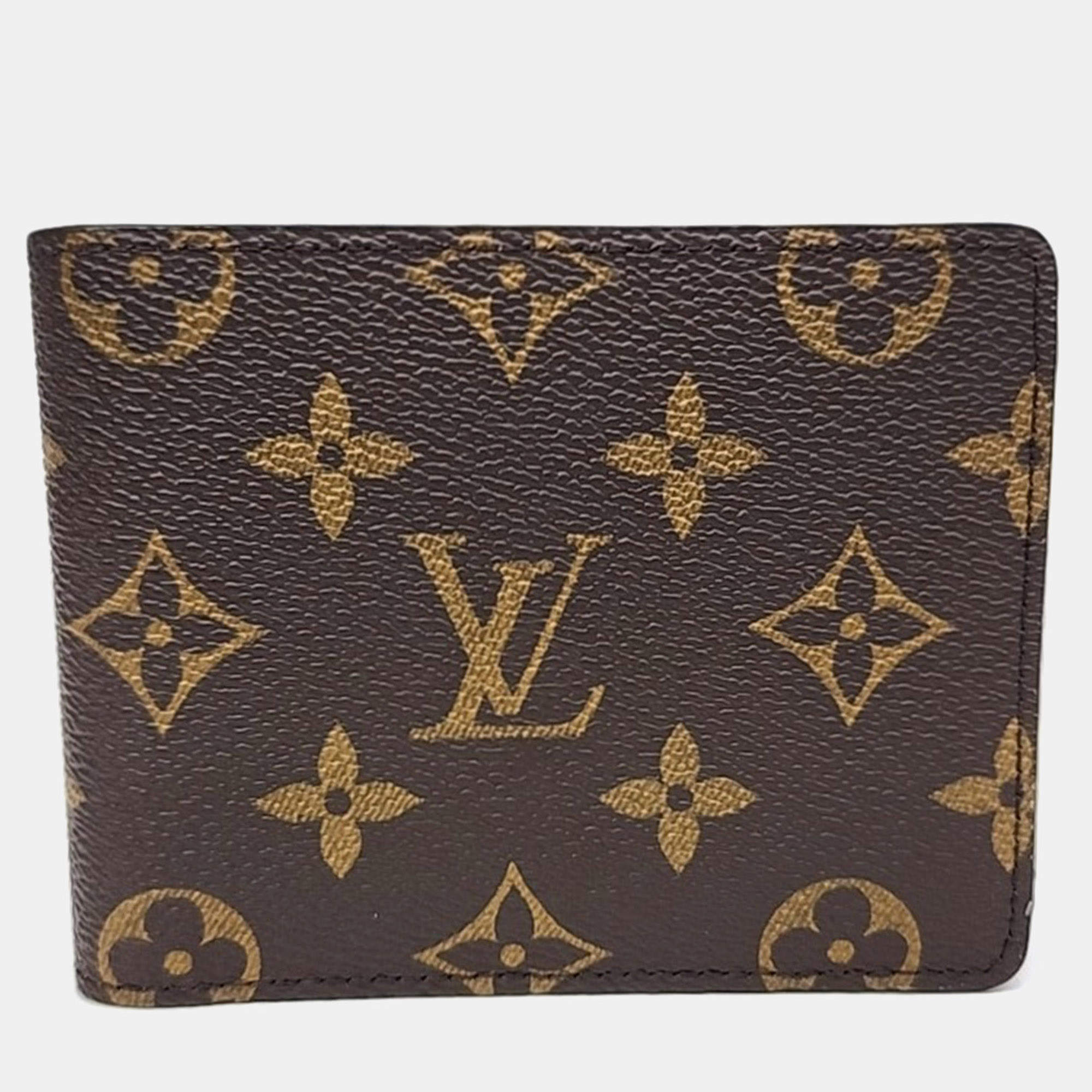 Pre Owned Louis Vuitton Brown PVC Monogram Multiple Wallet