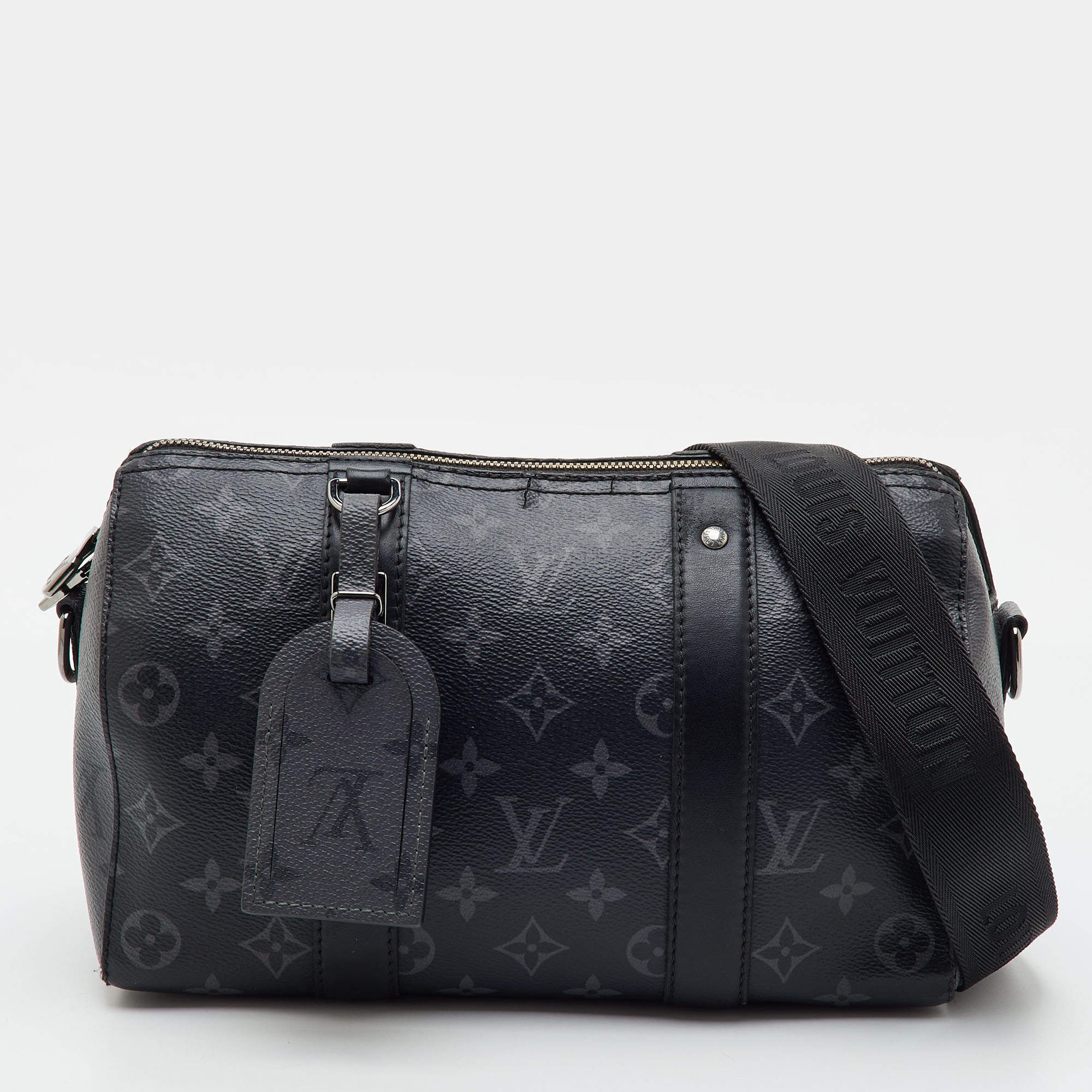 Pre Owned Louis Vuitton City Keepall Monogram Eclipse Reverse Canvas Bag