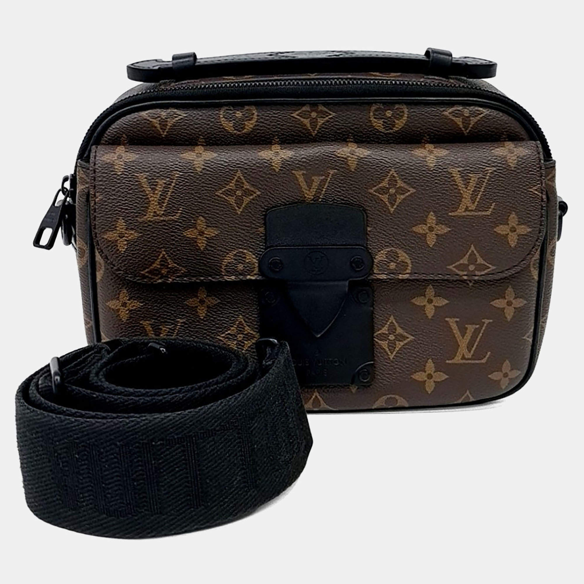 Pre Owned Louis Vuitton Brown PVC S-Lock Messenger Bag