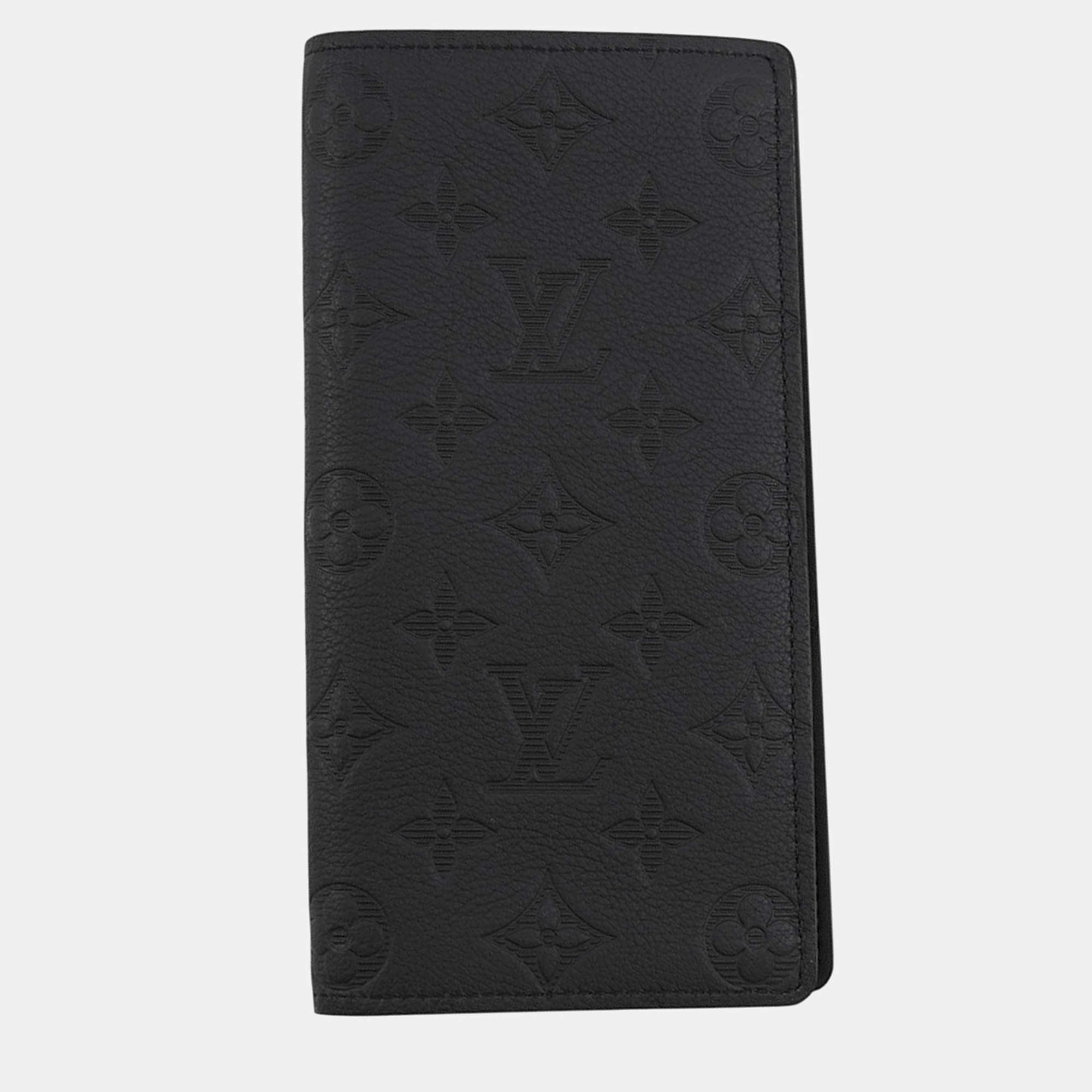 Pre Owned Louis Vuitton Portefeuille Brazza Noir Monogram Shadow