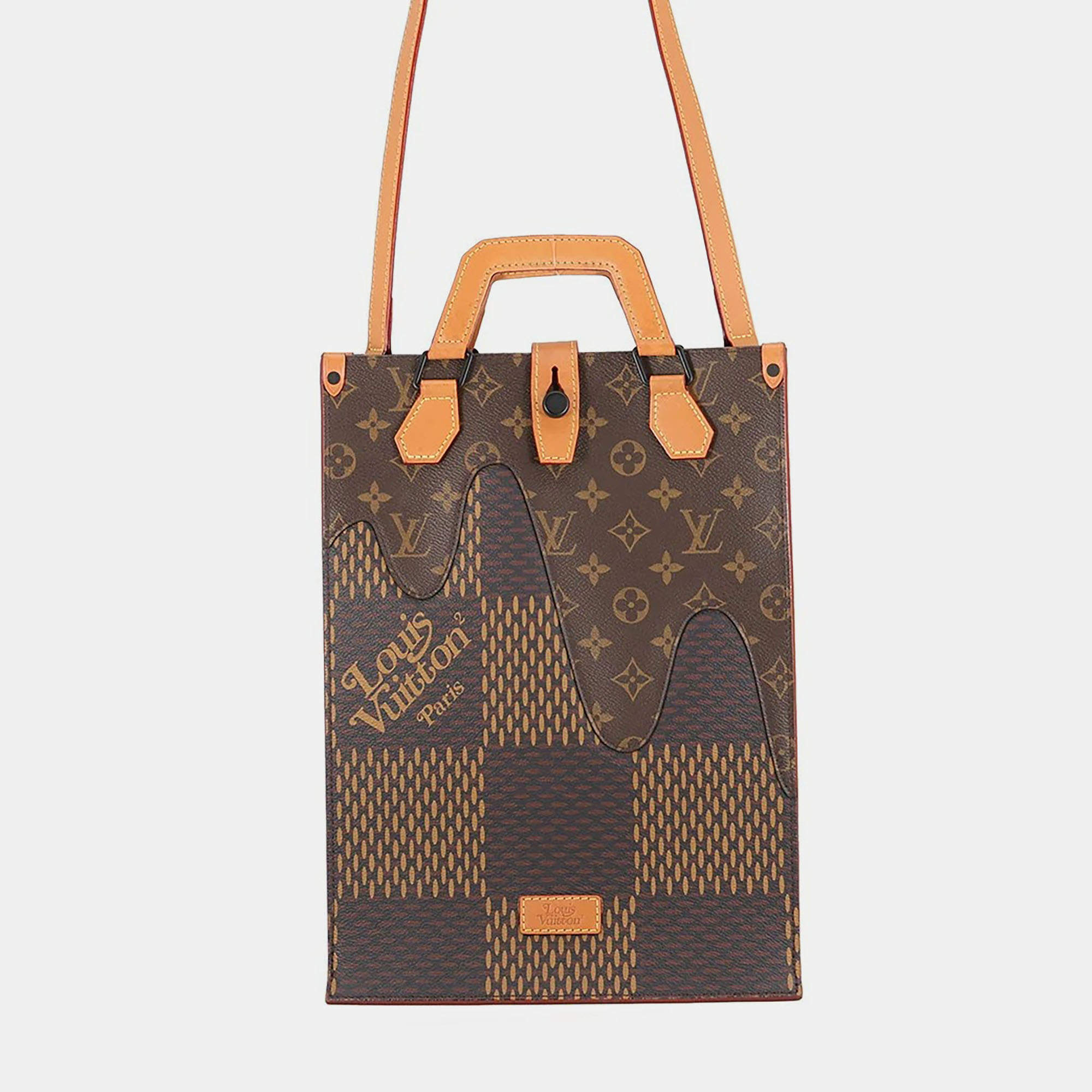 مملوكة مسبقًا Louis Vuitton Mini Tote N40355 Noir Damier Ebene Giant Monogram Canvas Top Handle Bag
