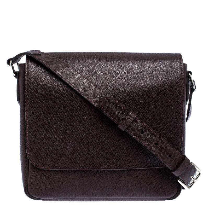 Louis Vuitton Brown Taiga Leather Roman PM Bag