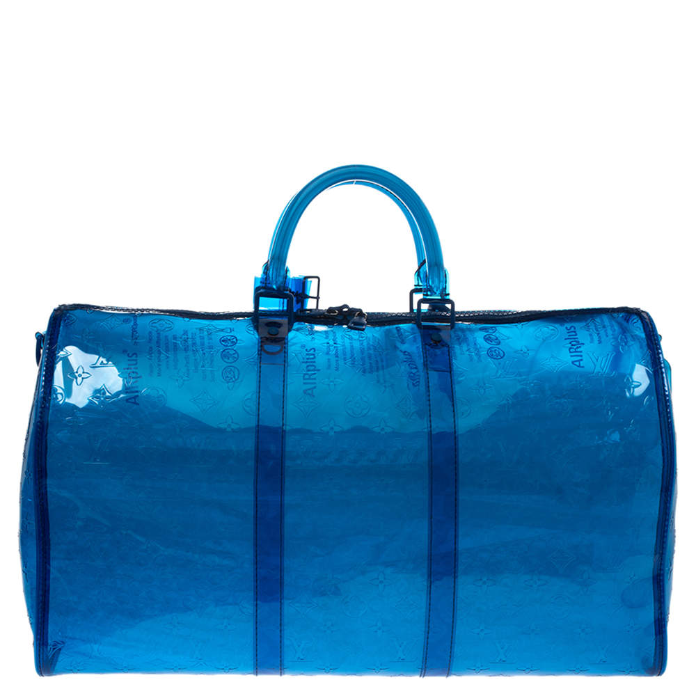 Louis Vuitton Bandana Blue 50 Keepall Bandouliere Duffle Bag (WRZX