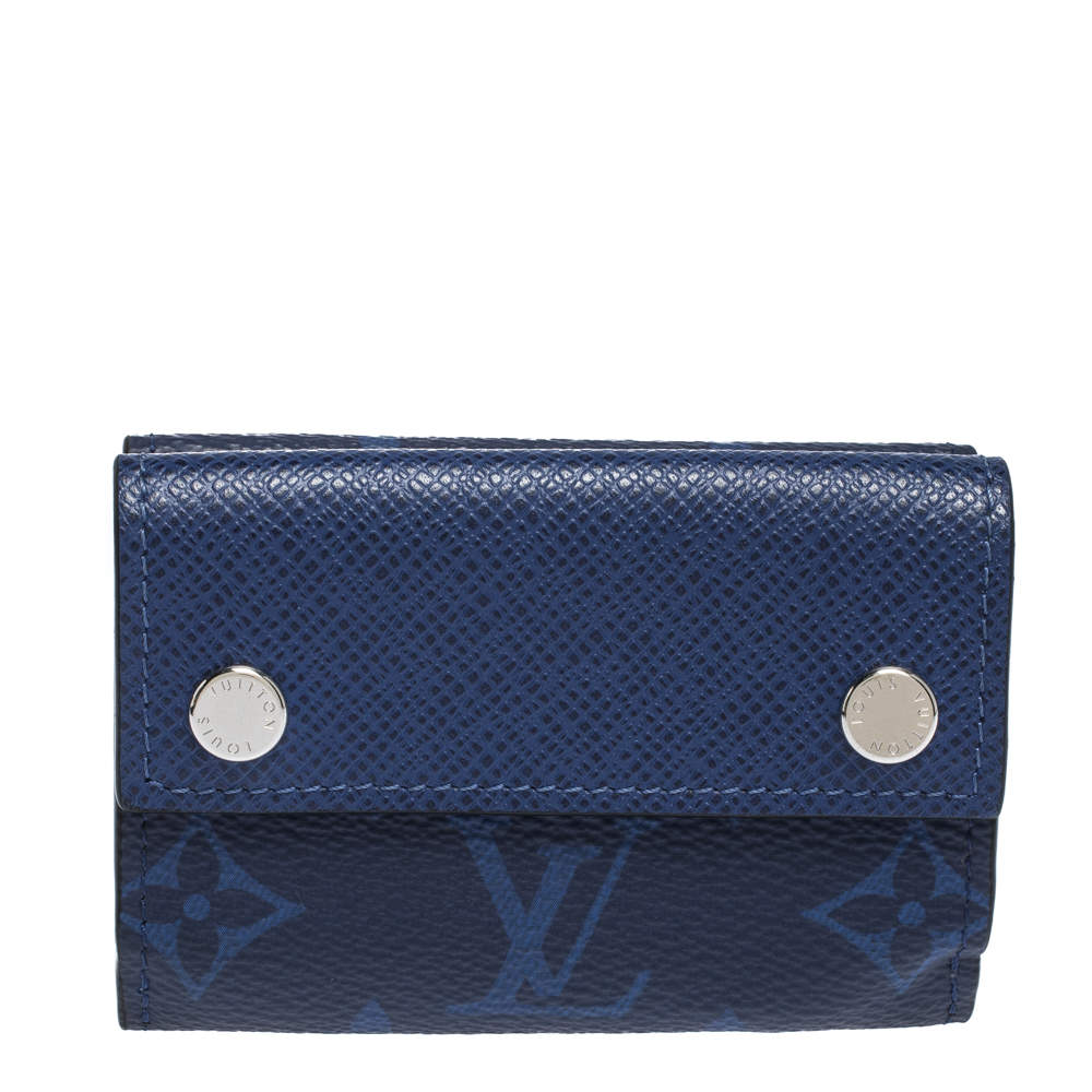 Louis Vuitton Cobalt Monogram Taigarama Discovery Compact Wallet