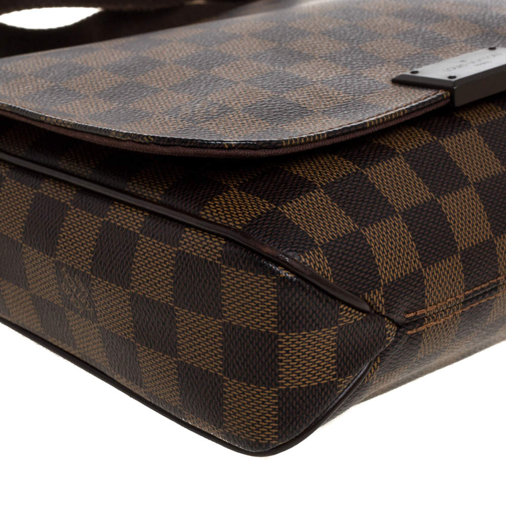 Authentic Louis Vuitton Damier Ebene Canvas with Brown Leather Riversi –  Paris Station Shop