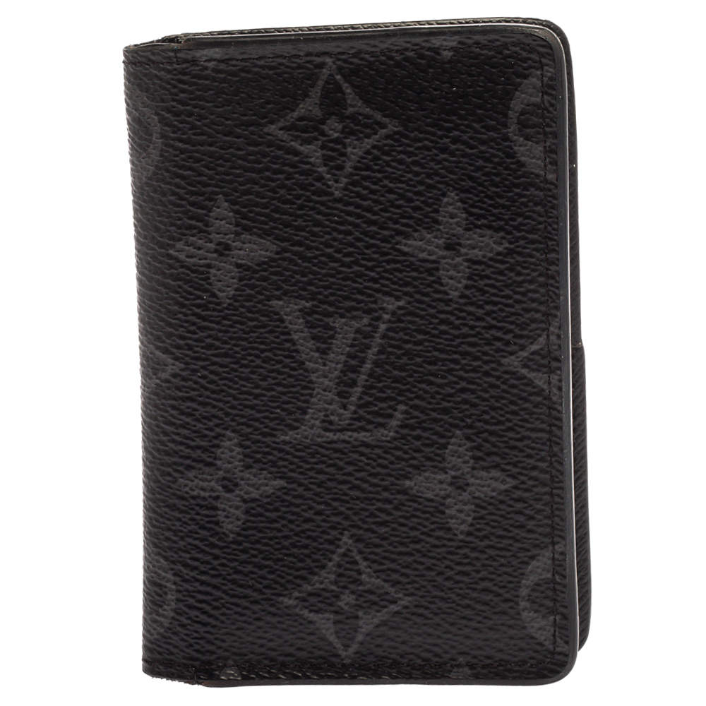 BRAND NEW LOUIS VUITTON POCKET ORGANIZER MONOGRAM ECLIPSE BLACK CANVAS  M61696