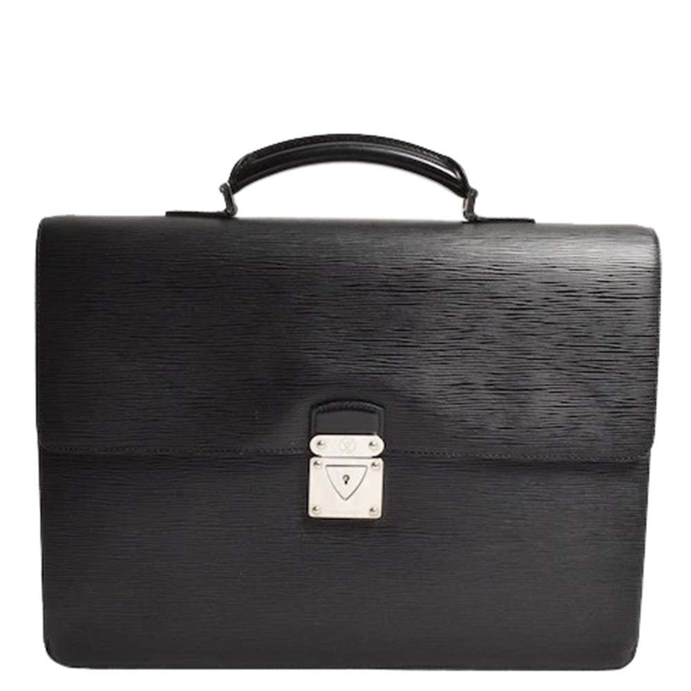 Pre Owned Louis Vuitton Black Taiga Leather Neo Robusto Bag
