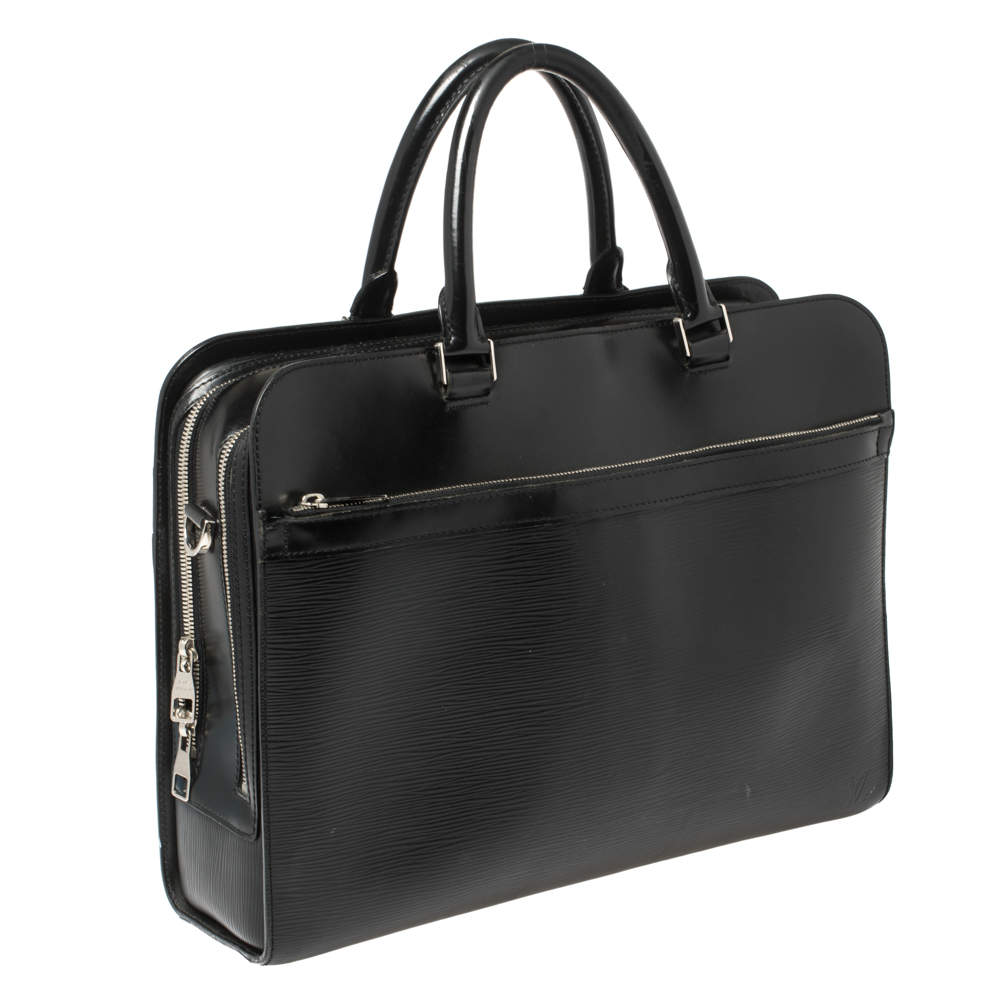 Louis Vuitton Bassano GM Epi Noir Black Work Bag Briefcase, Men's