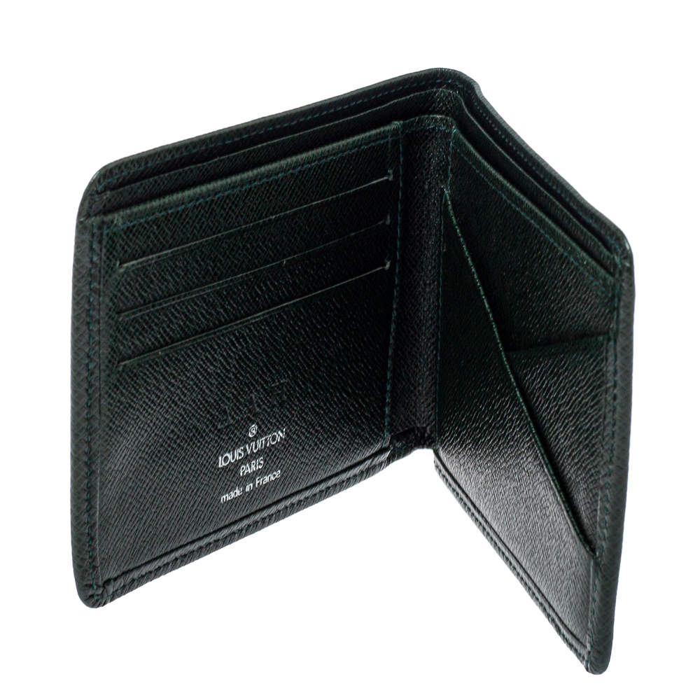 Louis Vuitton Green Taiga Leather Multiple Wallet at 1stDibs