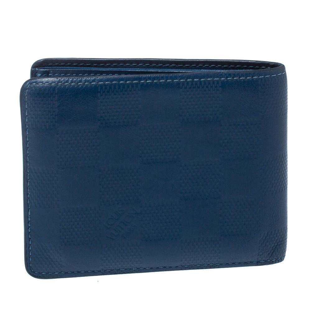 Leather wallet Louis Vuitton Blue in Leather - 31847123