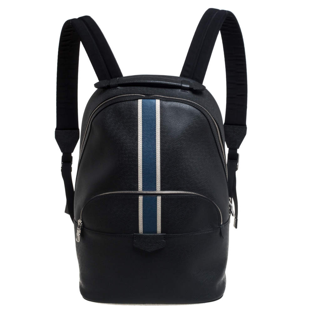 مملوكة مسبقًا حقيبة ظهر لوي فيتون انتون جلد تايغا أسود 