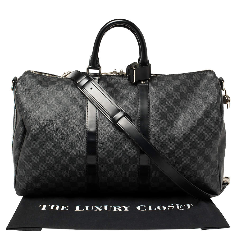 LOUIS VUITTON Damier Graphite Keepall Bandouliere 45 1238463